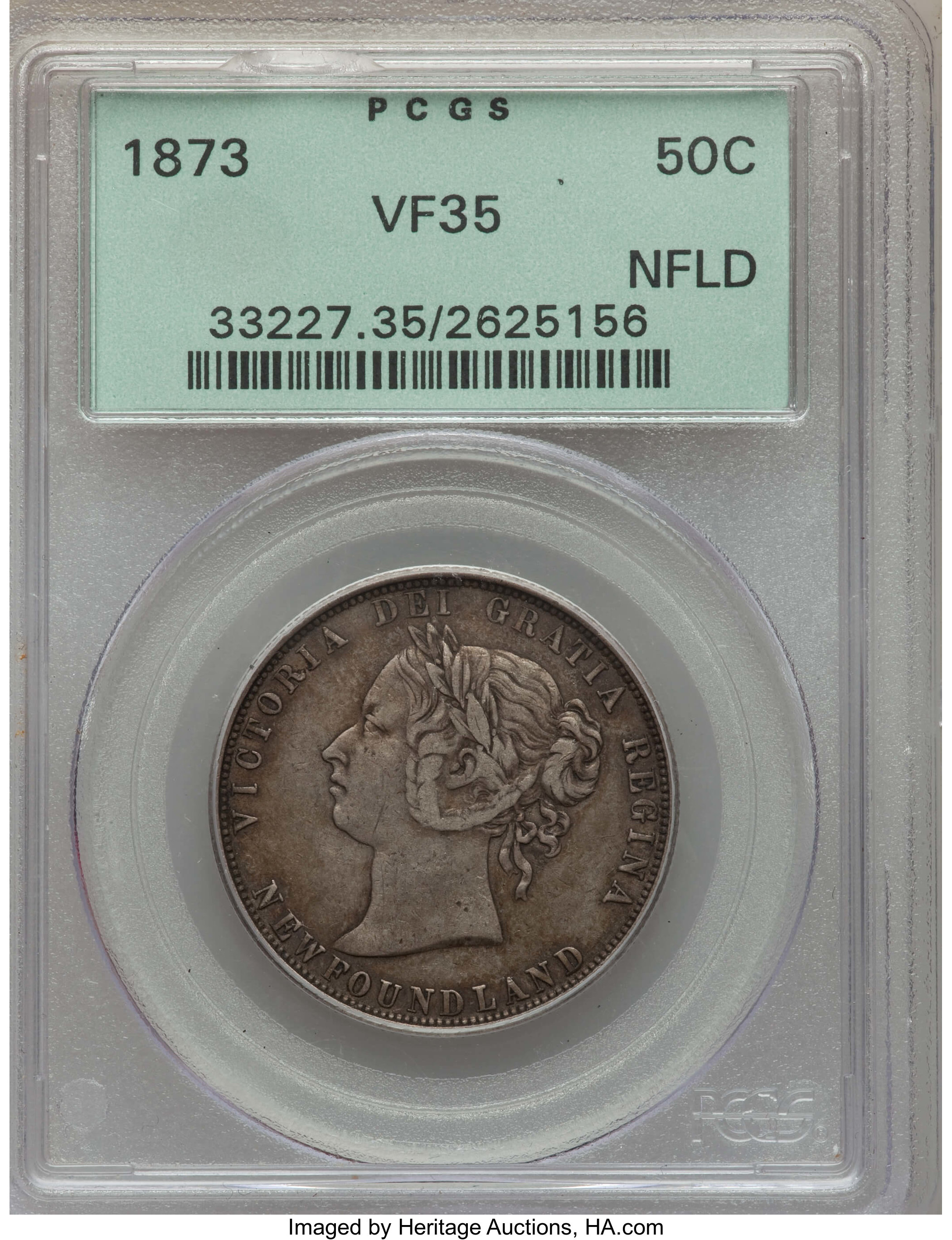 image for: Newfoundland. Victoria 50 Cents 1873 VF35 PCGS