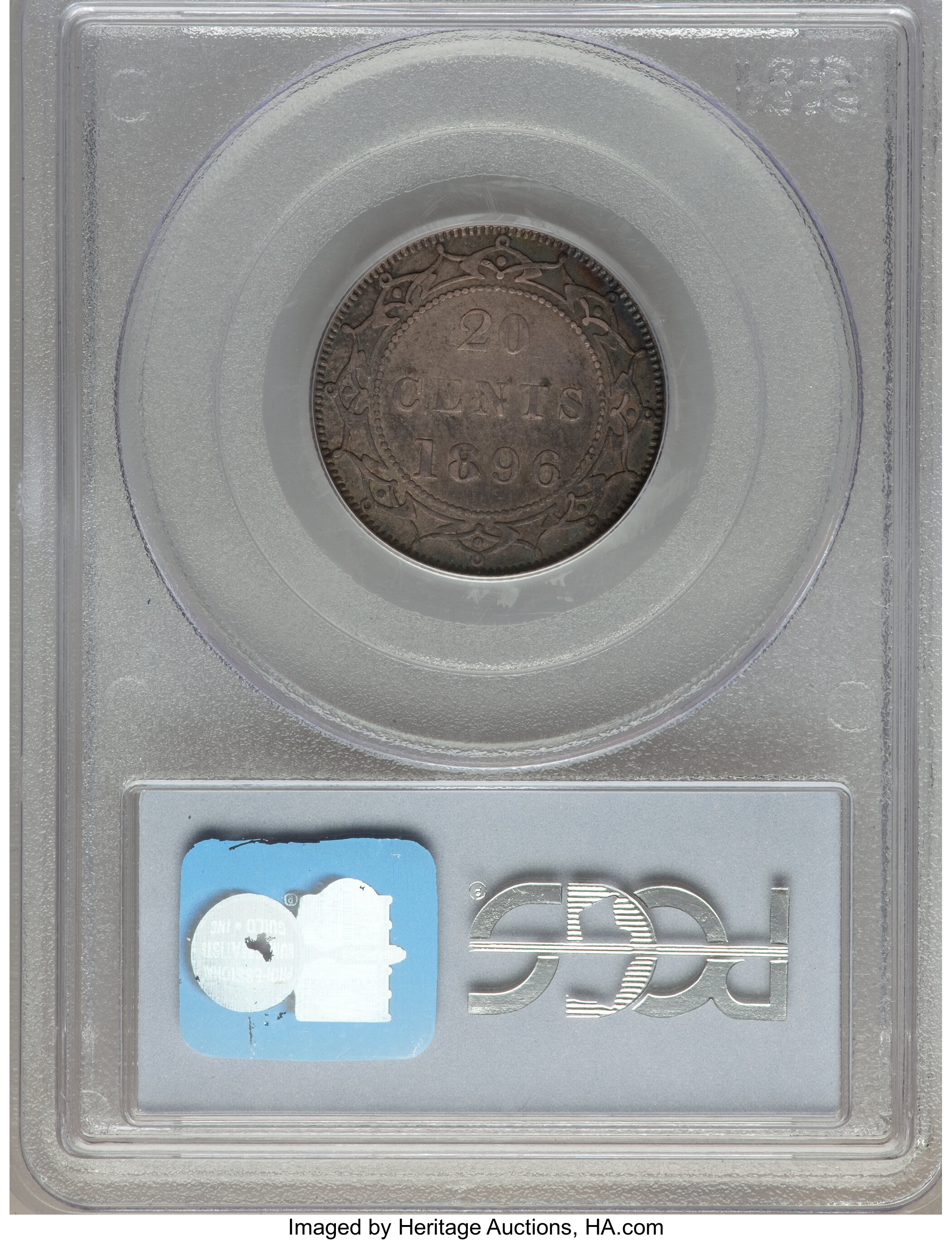 image for: Newfoundland. Victoria 20 Cents 1896 AU50 PCGS