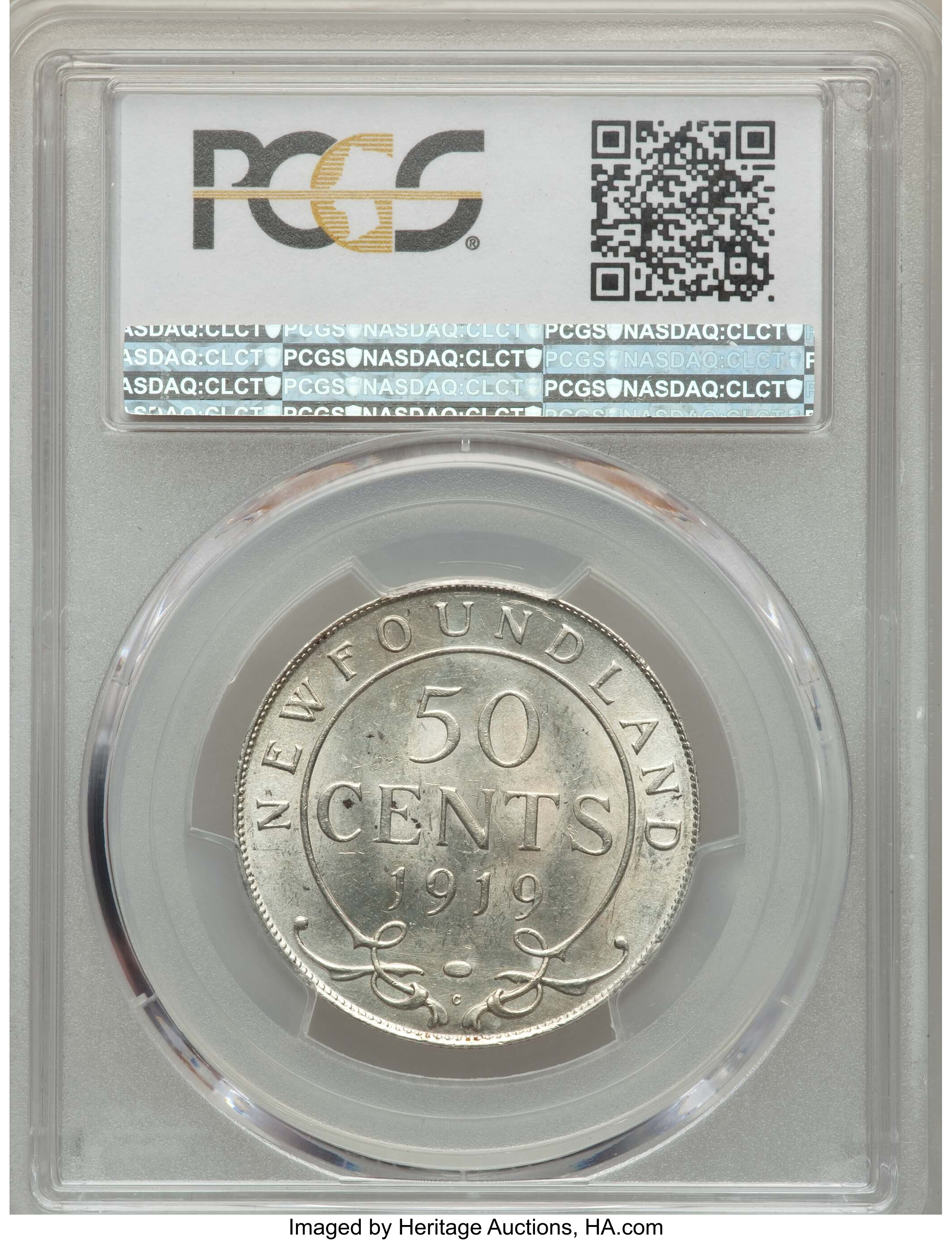 image for: Newfoundland. George V 50 Cents 1919-C MS62 PCGS