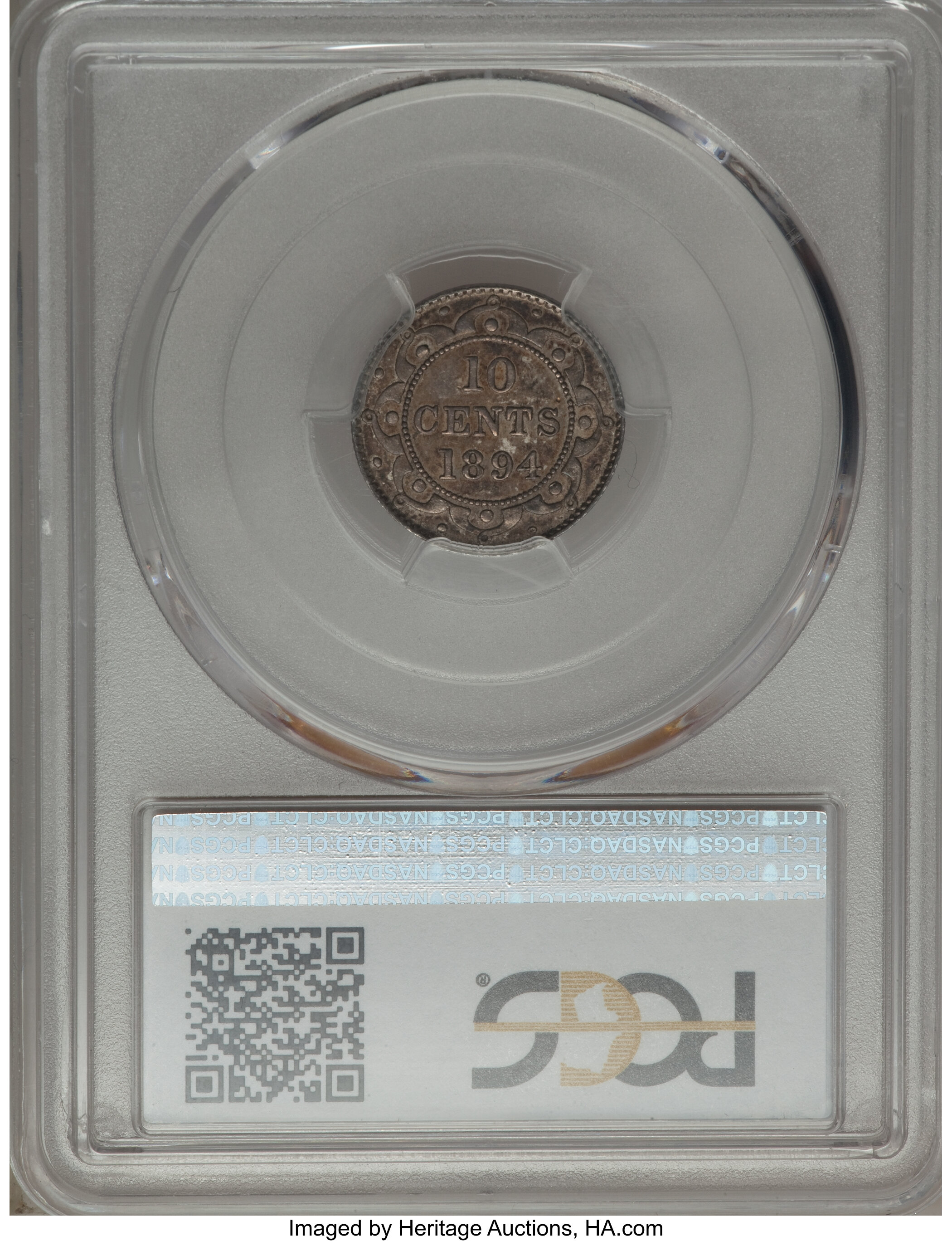 image for: Newfoundland. Victoria 10 Cents 1894 AU55 PCGS