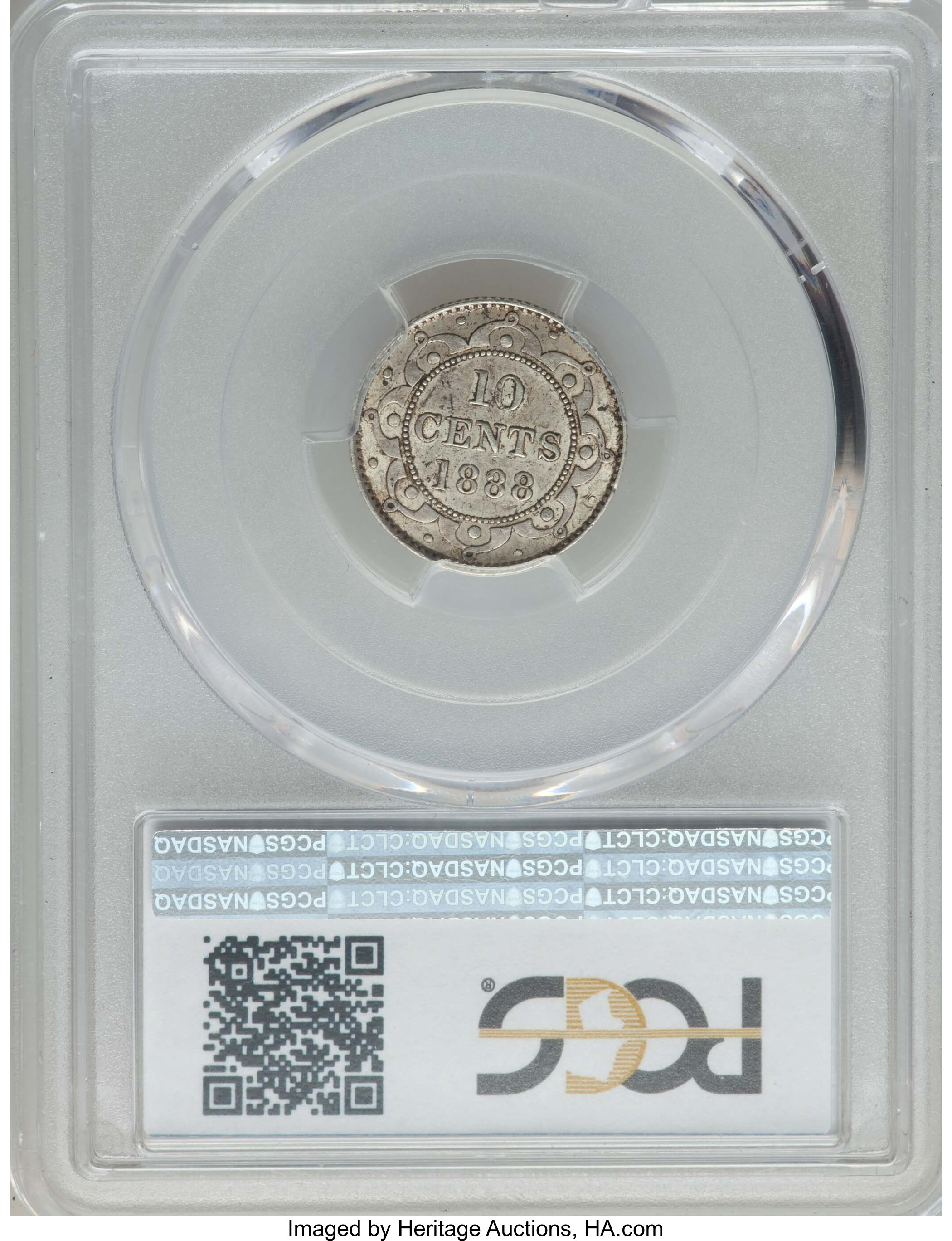 image for: Newfoundland. Victoria 10 Cents 1888 AU53 PCGS