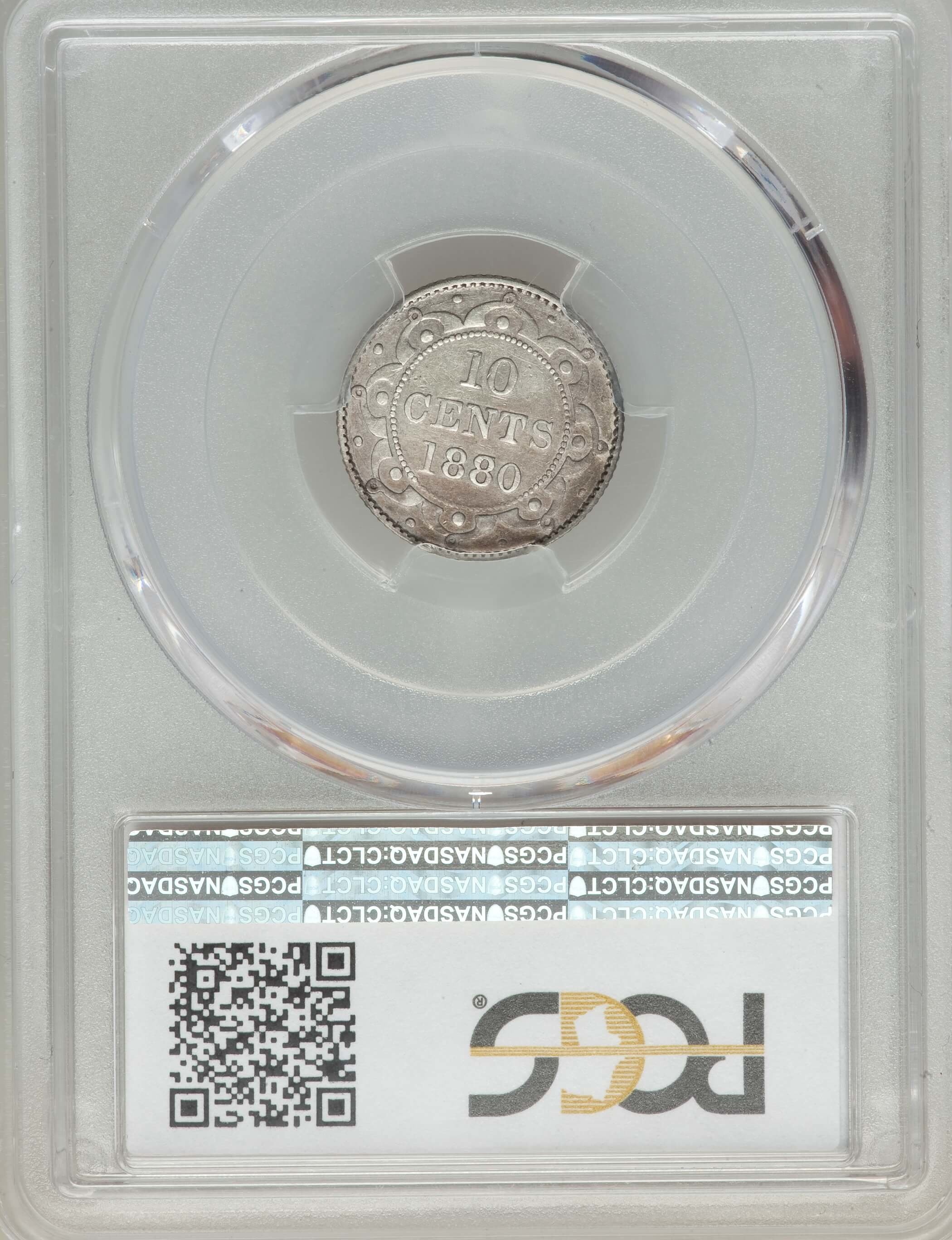 image for: Newfoundland. Victoria 10 Cents 1880 XF40 PCGS
