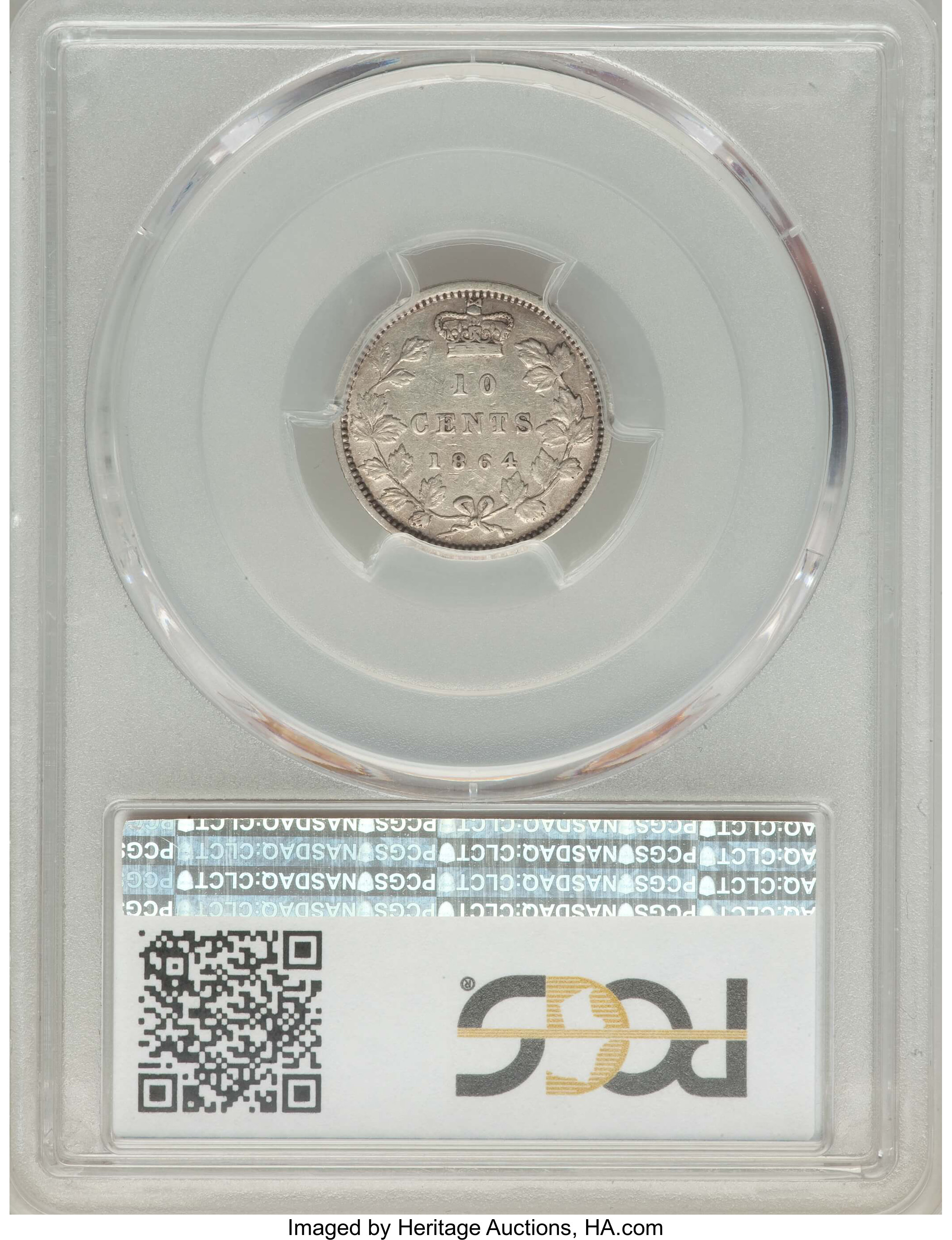 image for: New Brunswick. Victoria 20 Cents 1864 AU53 PCGS