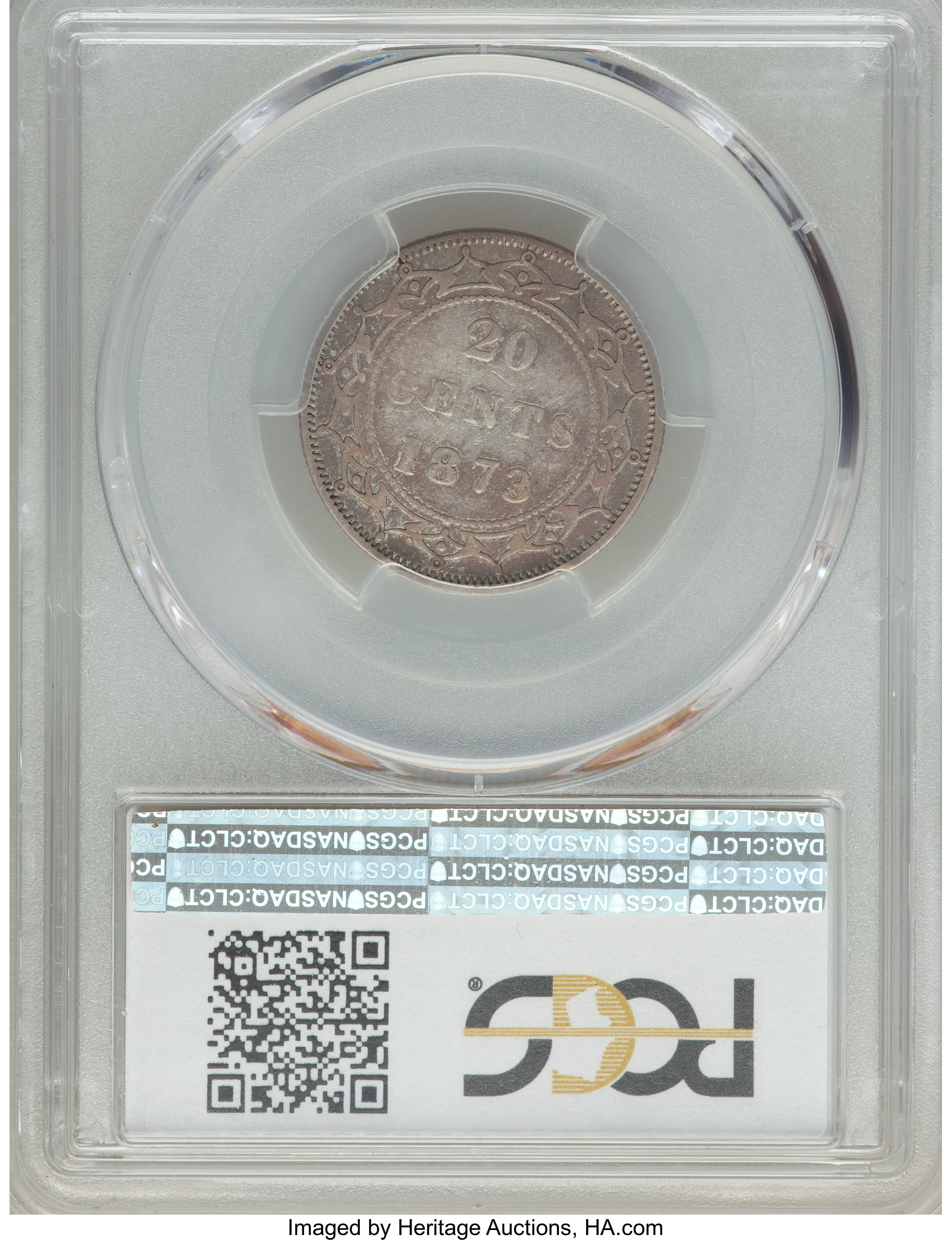 image for: Newfoundland. Victoria 20 Cents 1873 VF20 PCGS
