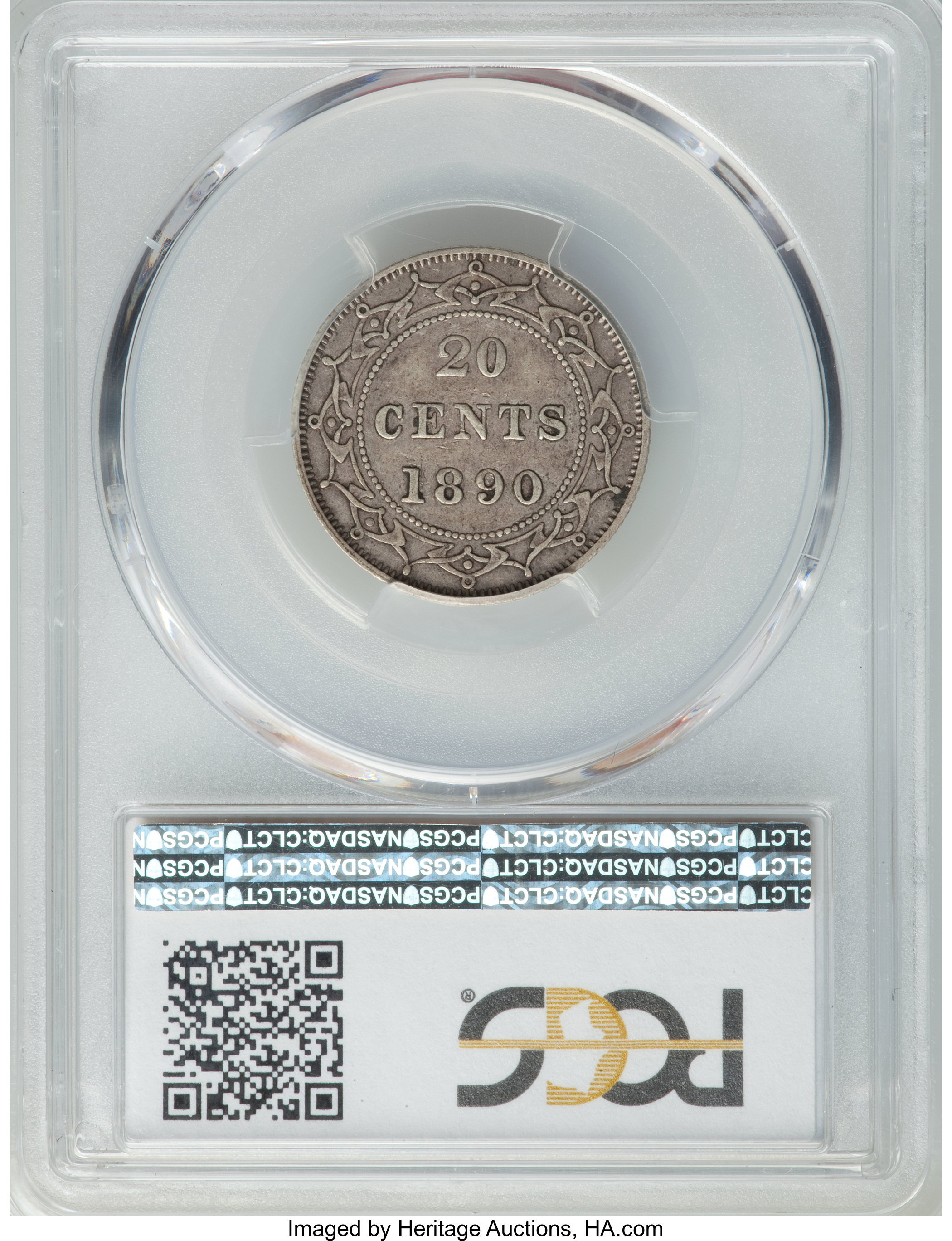 image for: Newfoundland. Victoria 20 Cents 1890 VF35 PCGS