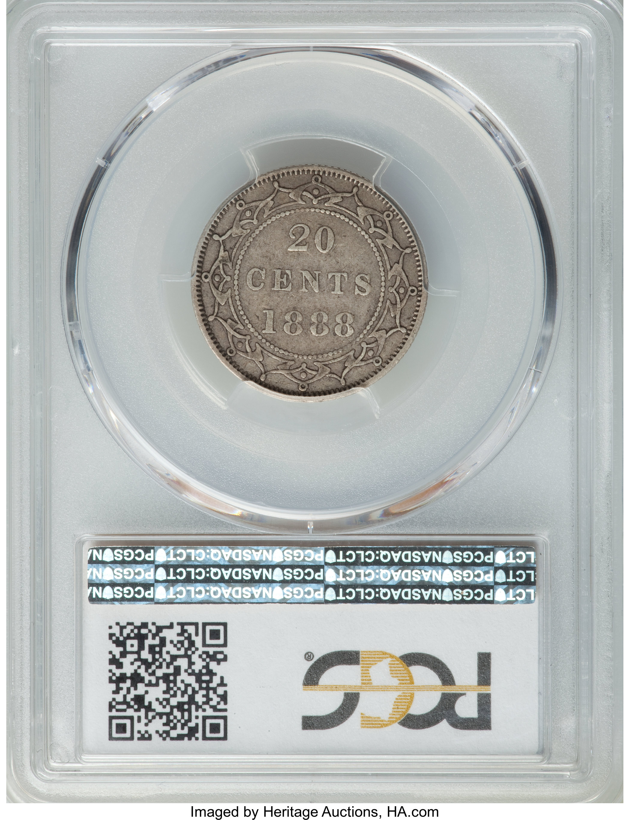 image for: Newfoundland. Victoria 20 Cents 1888 VF35 PCGS