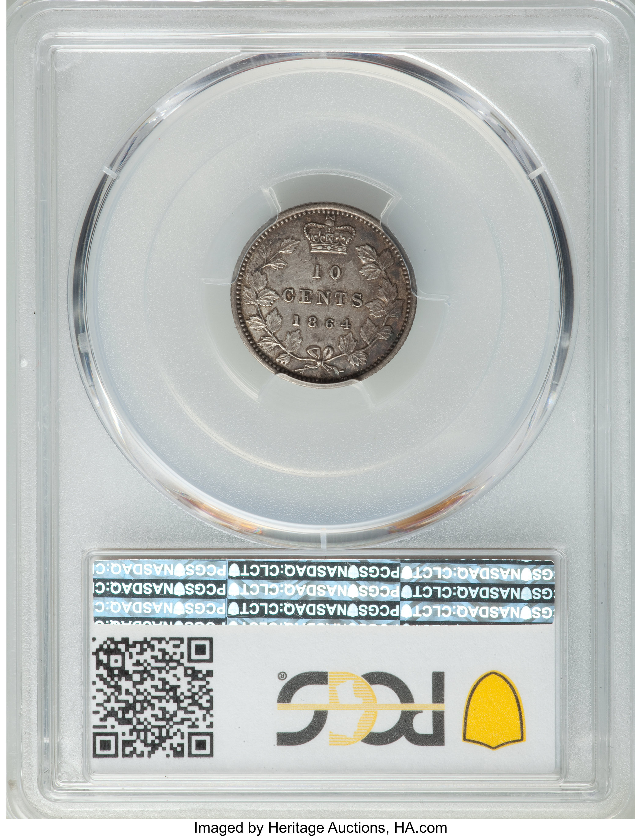 image for: New Brunswick. Victoria 10 Cents 1864 AU55 PCGS