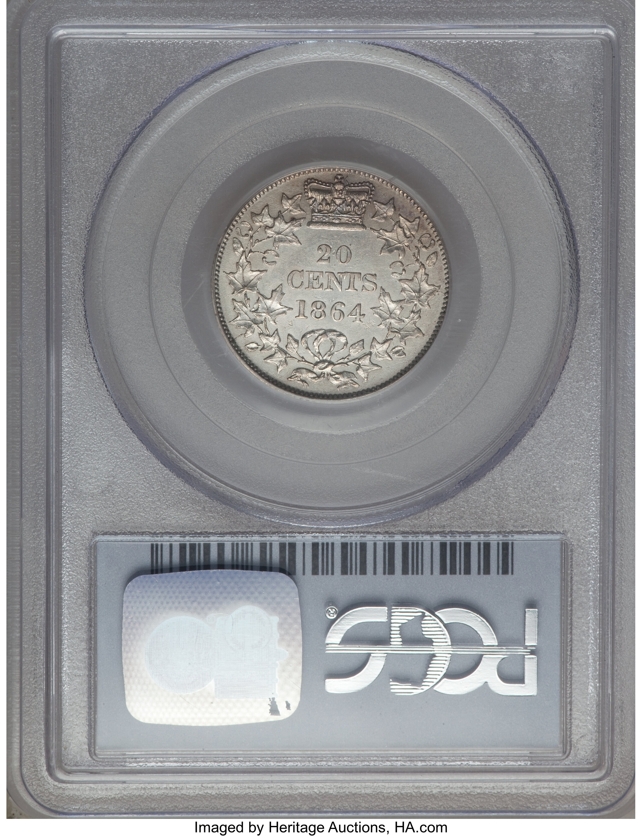 image for: New Brunswick. Victoria 20 Cents 1864 AU53 PCGS