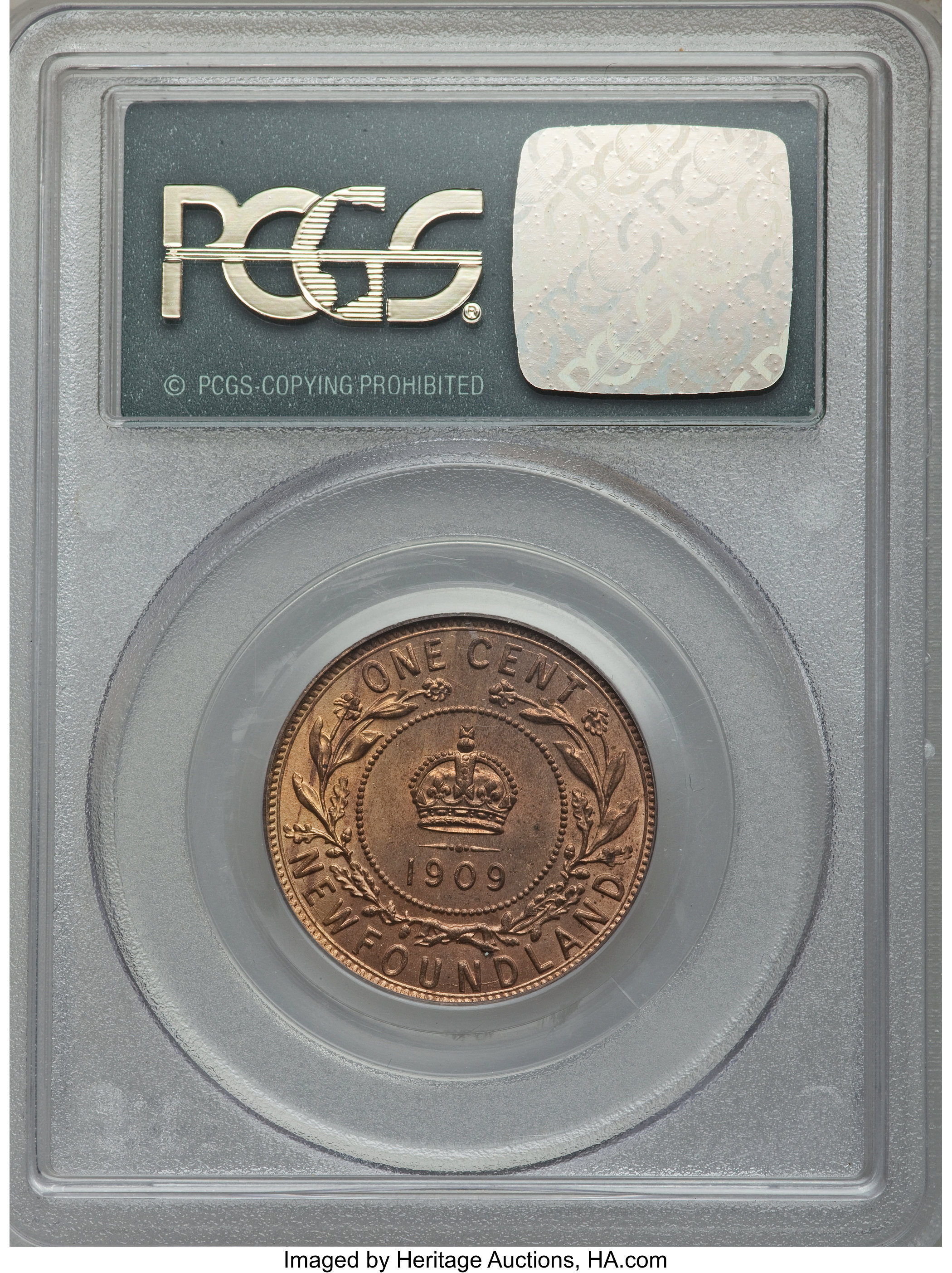 image for: Newfoundland. Edward VII Cent 1909 MS66 Red PCGS