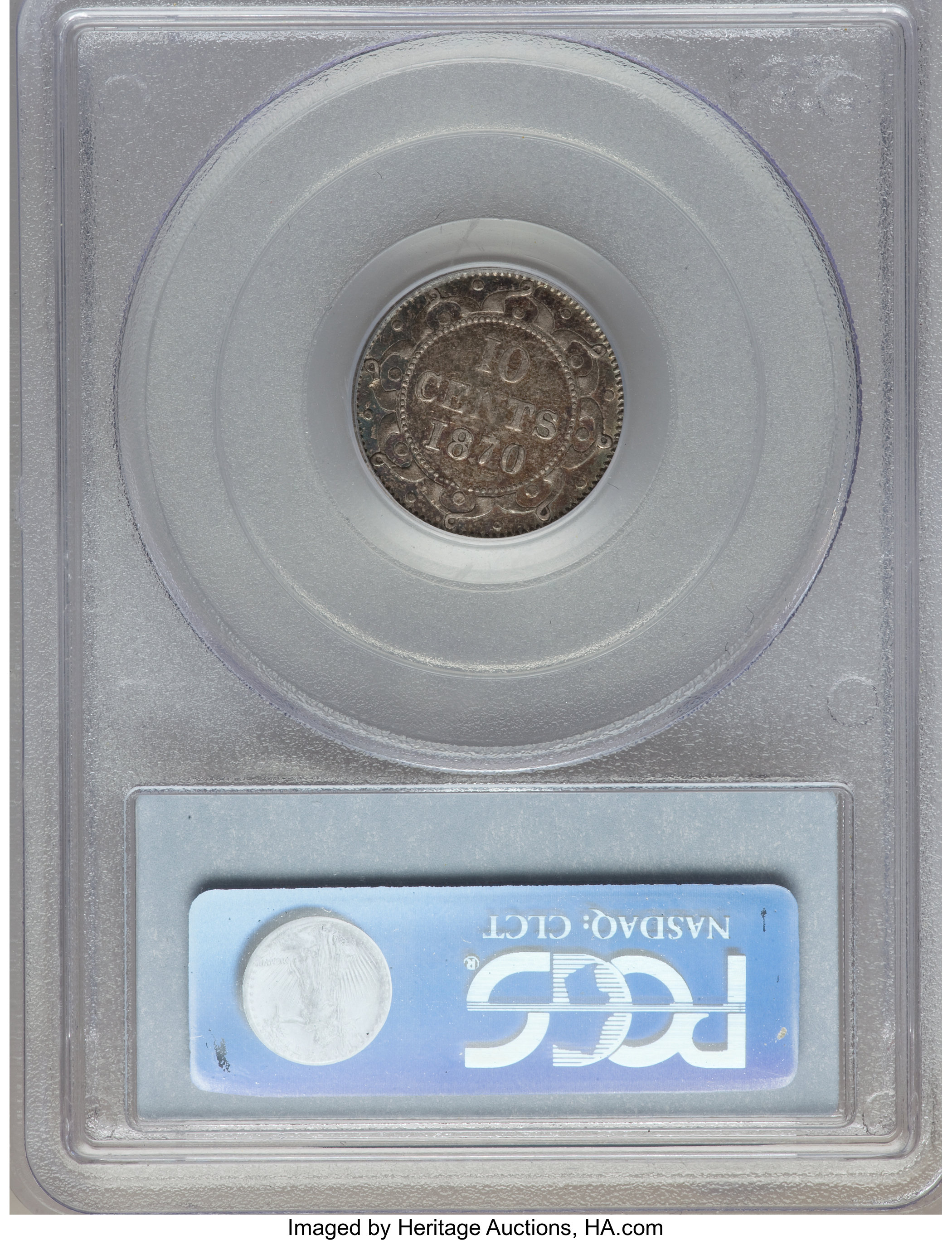 image for: Newfoundland. Victoria 10 Cents 1870 AU50 PCGS