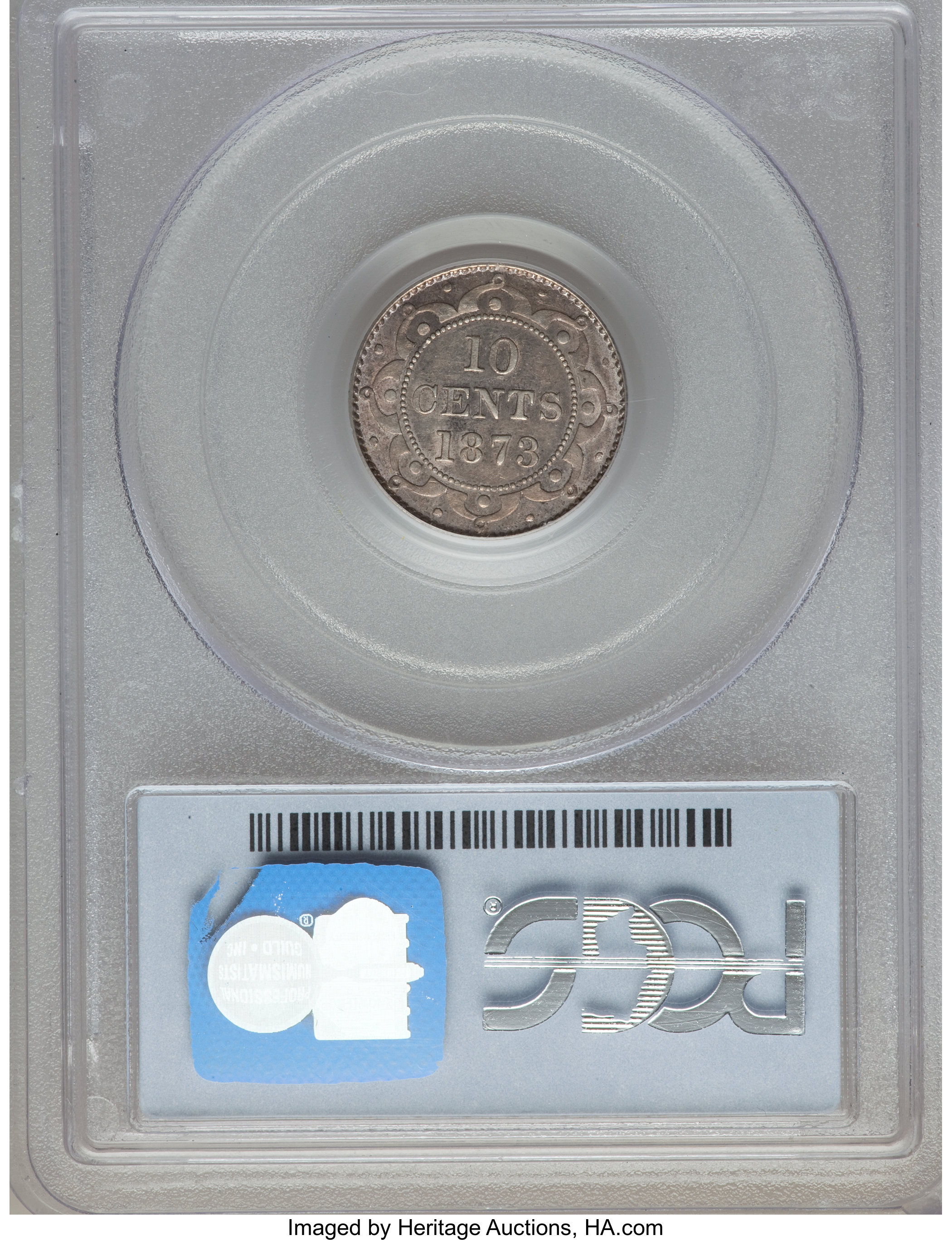 image for: Newfoundland. Victoria 10 Cents 1873 AU53 PCGS