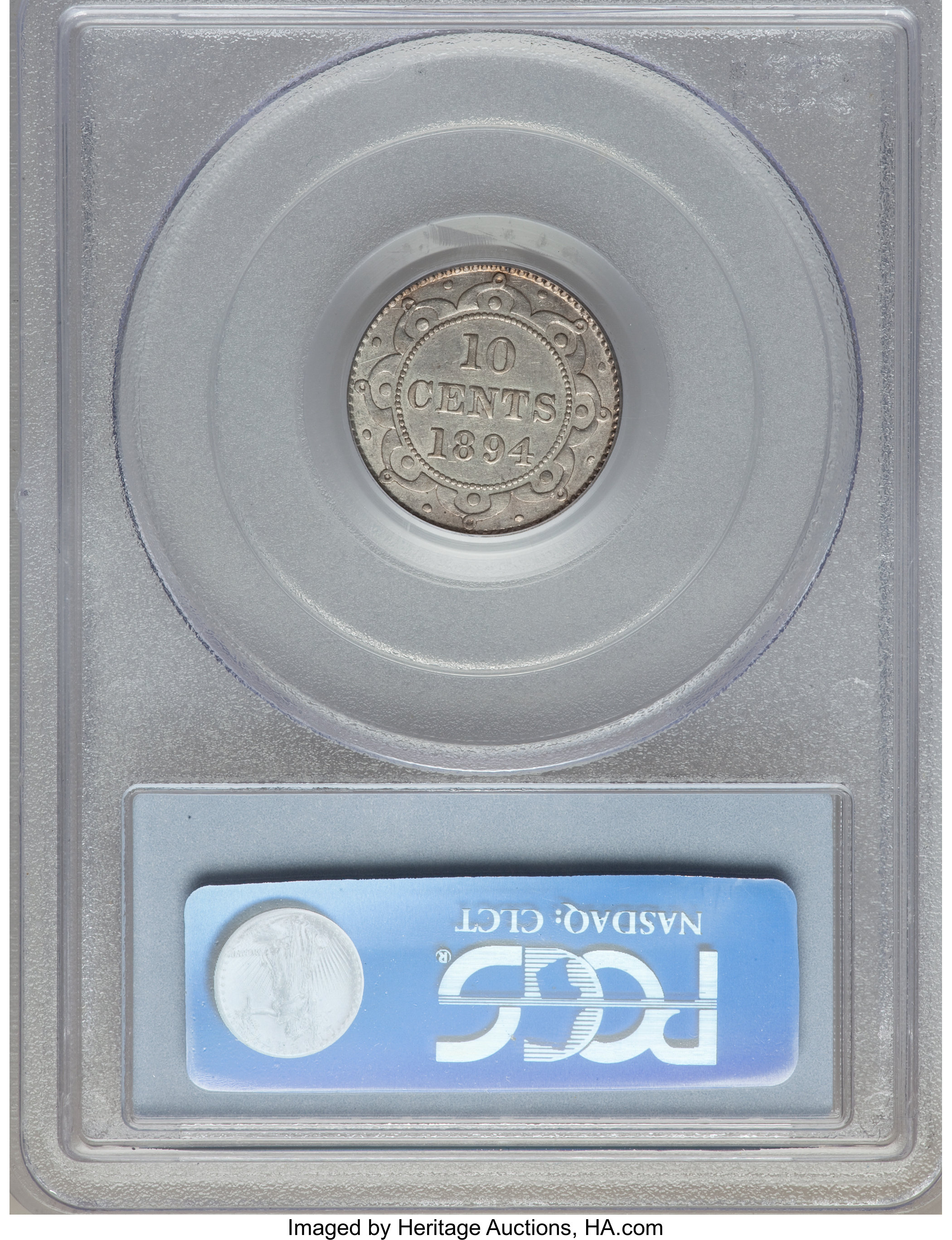 image for: Newfoundland. Victoria 10 Cents 1894 AU50 PCGS