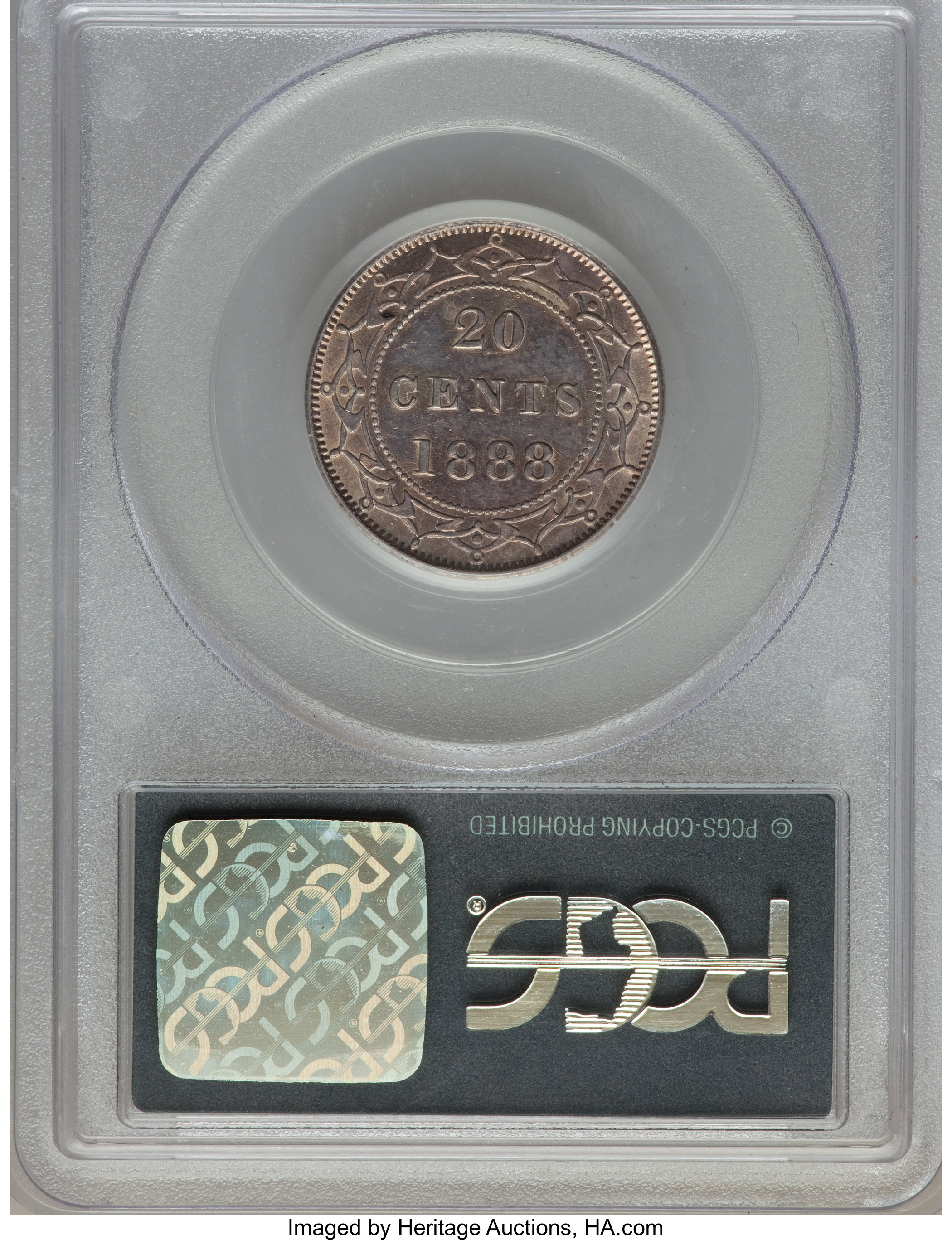 image for: Newfoundland. Victoria 20 Cents 1888 AU55 PCGS