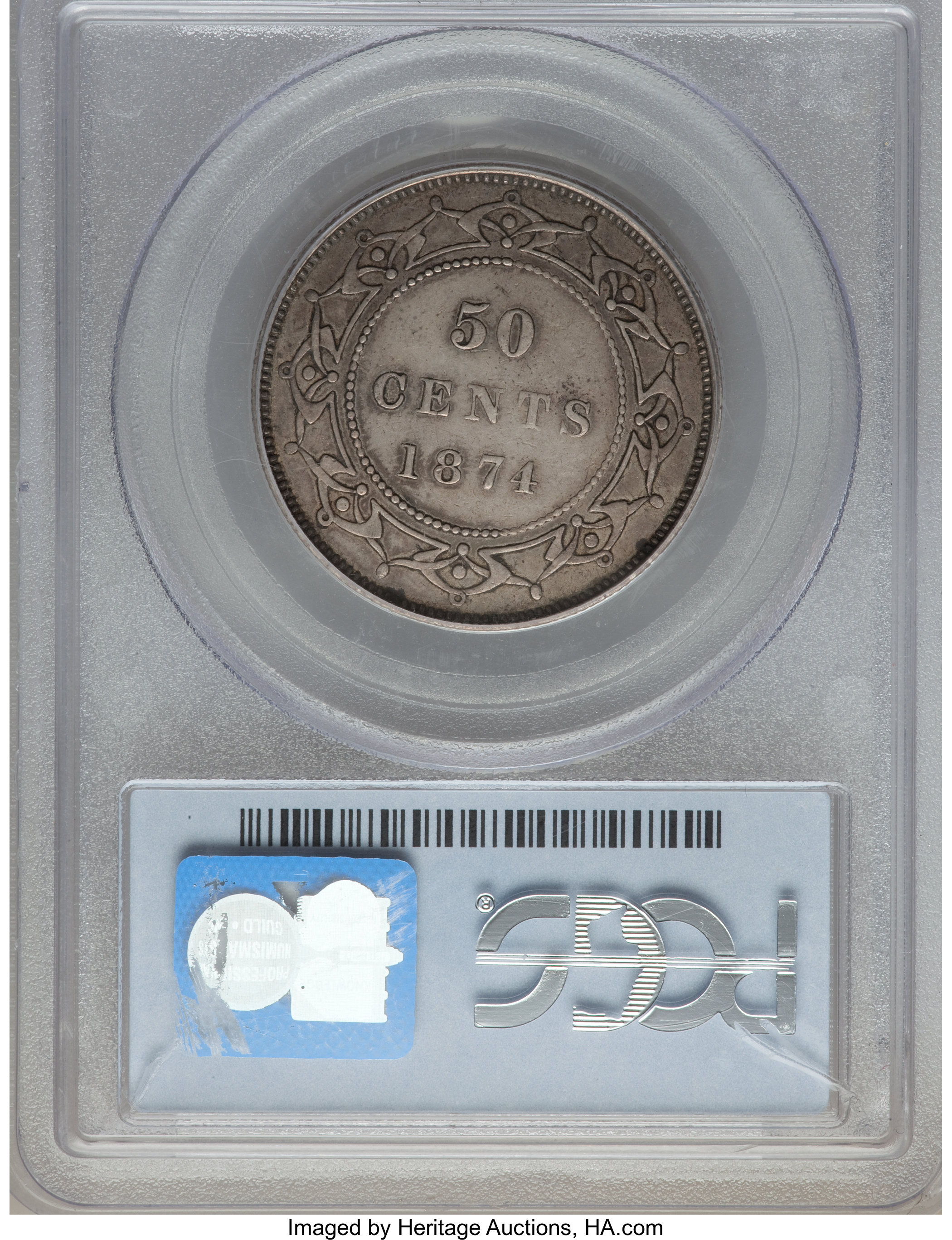 image for: Newfoundland. Victoria 50 Cents 1874 XF45 PCGS