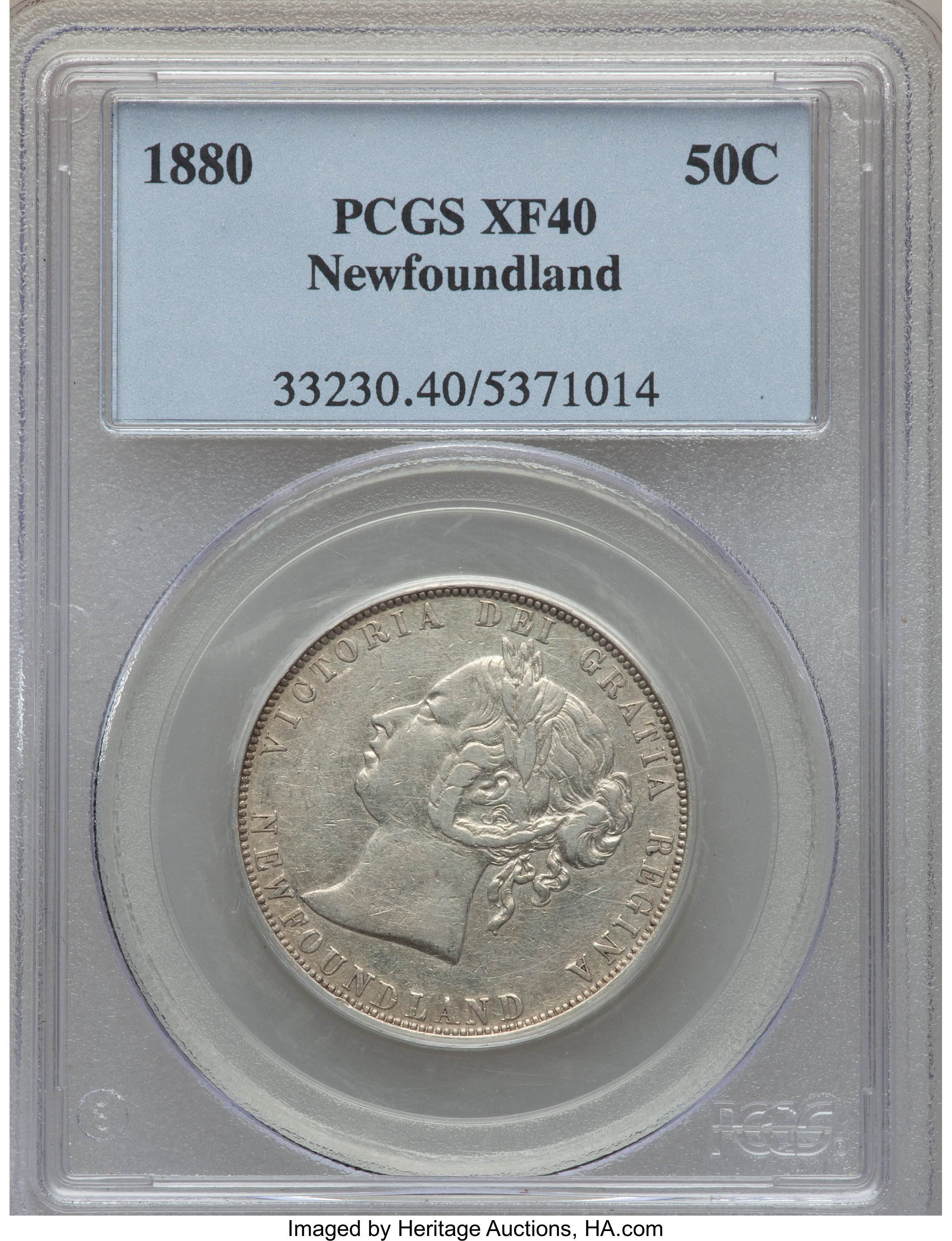 image for: Newfoundland. Victoria 50 Cents 1880 XF40 PCGS