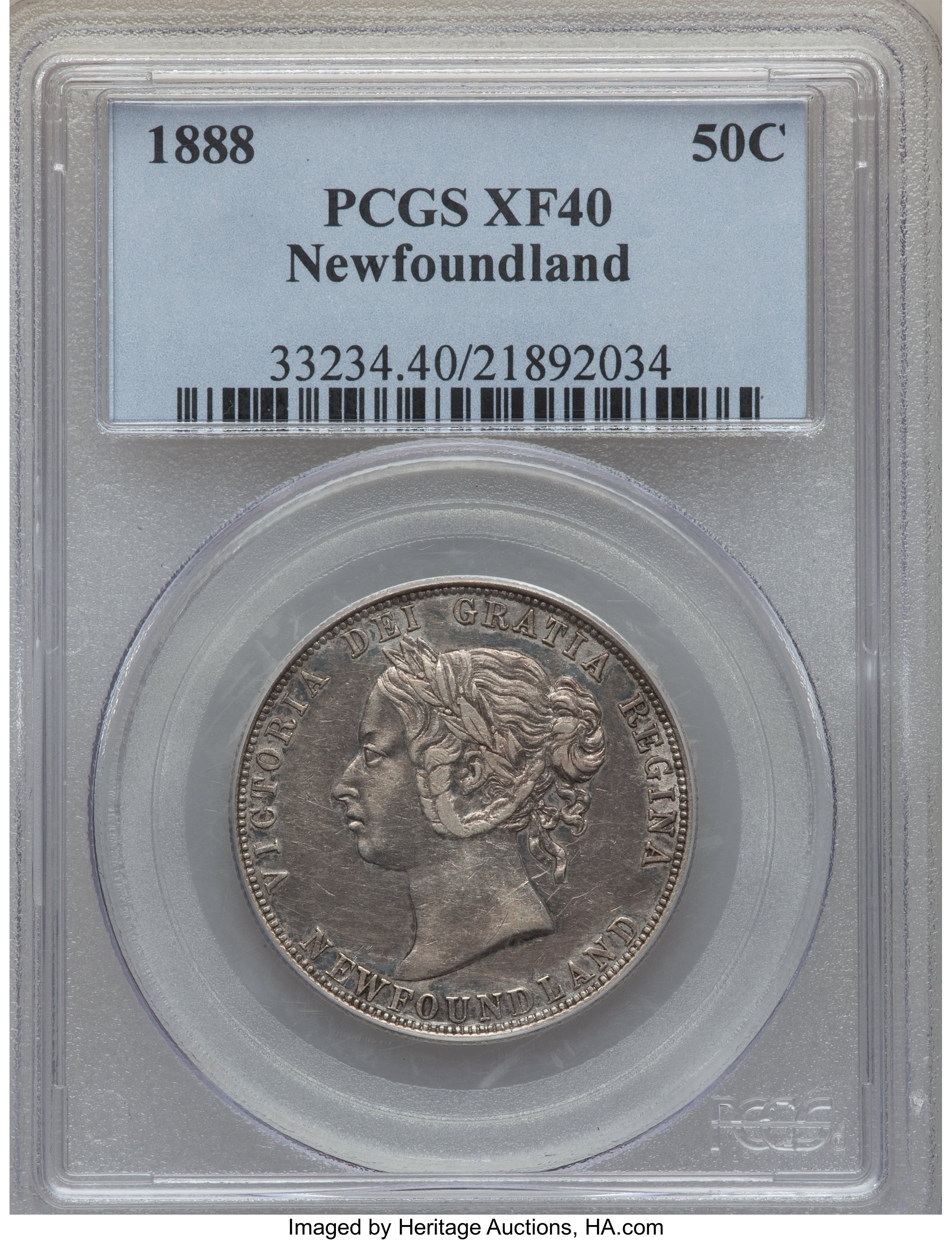image for: Newfoundland. Victoria 50 Cents 1888 XF40 PCGS