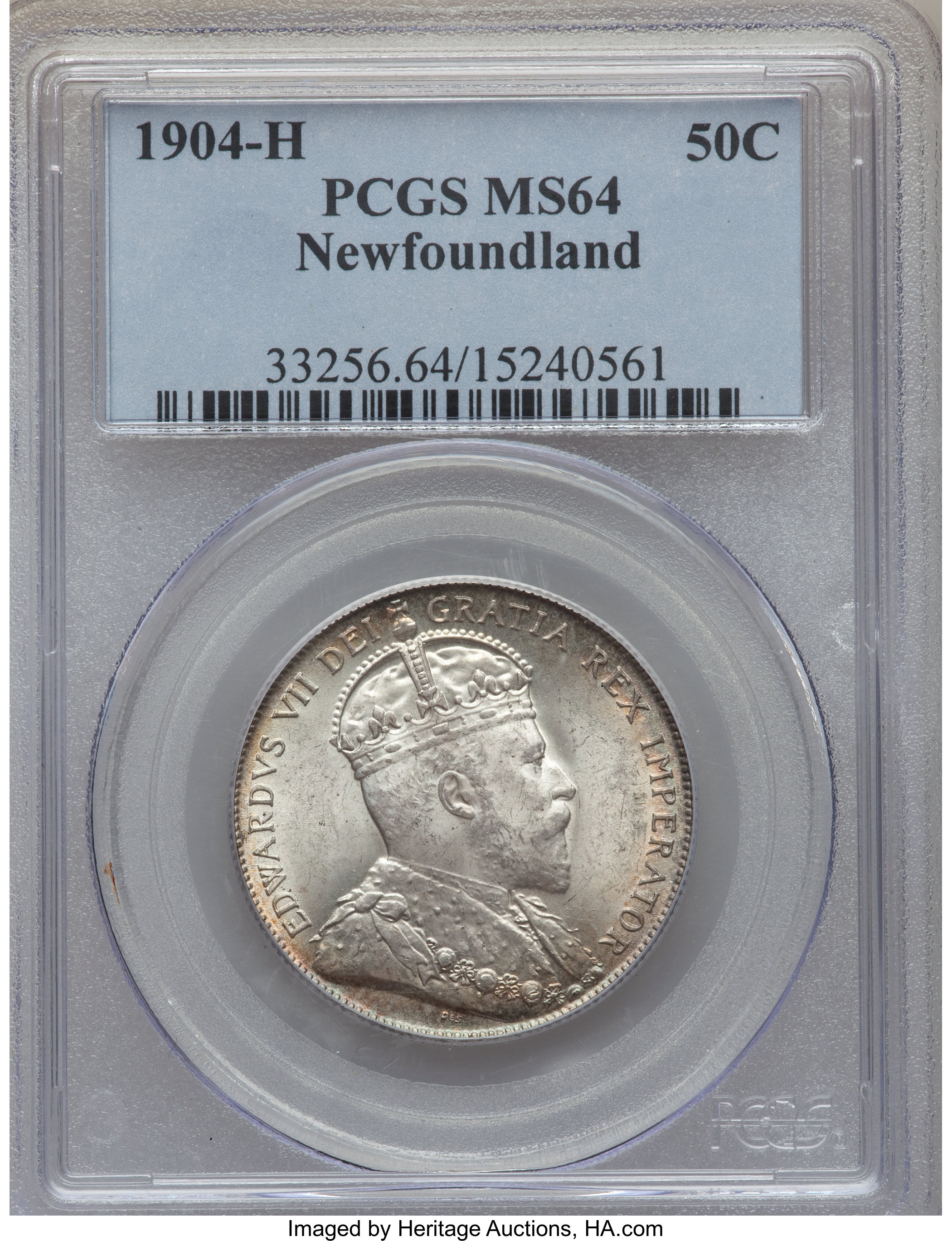 image for: Newfoundland. Edward VII 50 Cents 1904-H MS64 PCGS