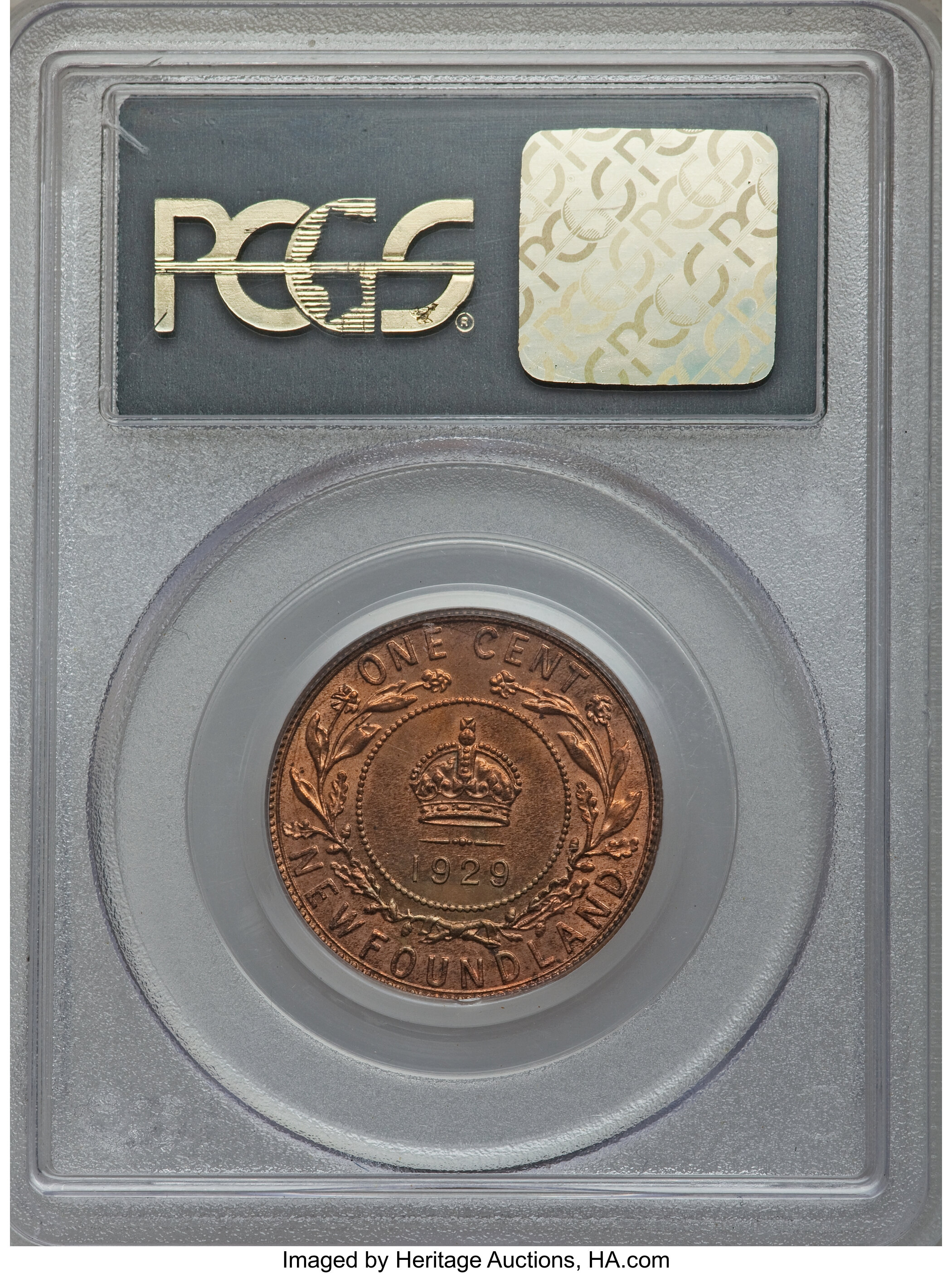 image for: Newfoundland. George V Cent 1929 MS65 Red PCGS