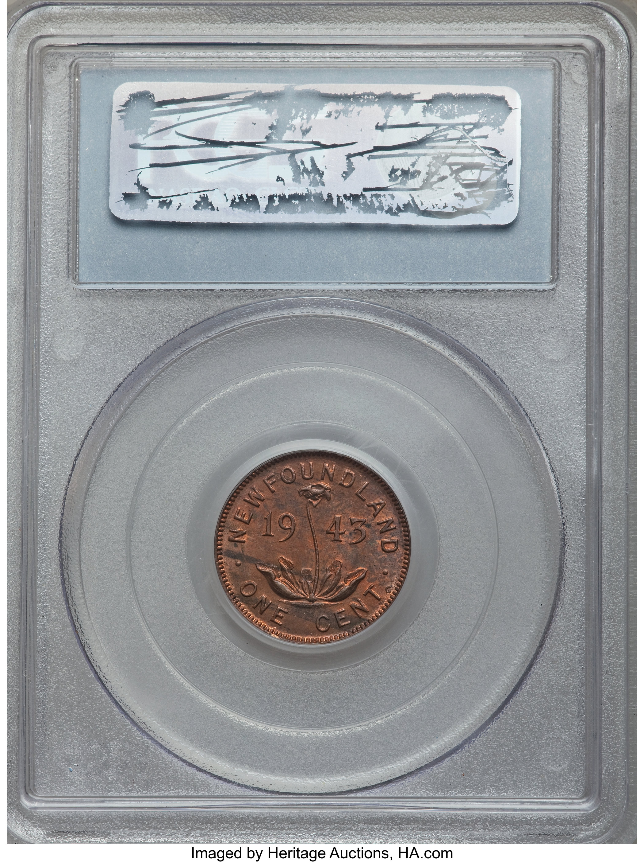 image for: Newfoundland. George VI Cent 1943-C MS63 Red and Brown PCGS