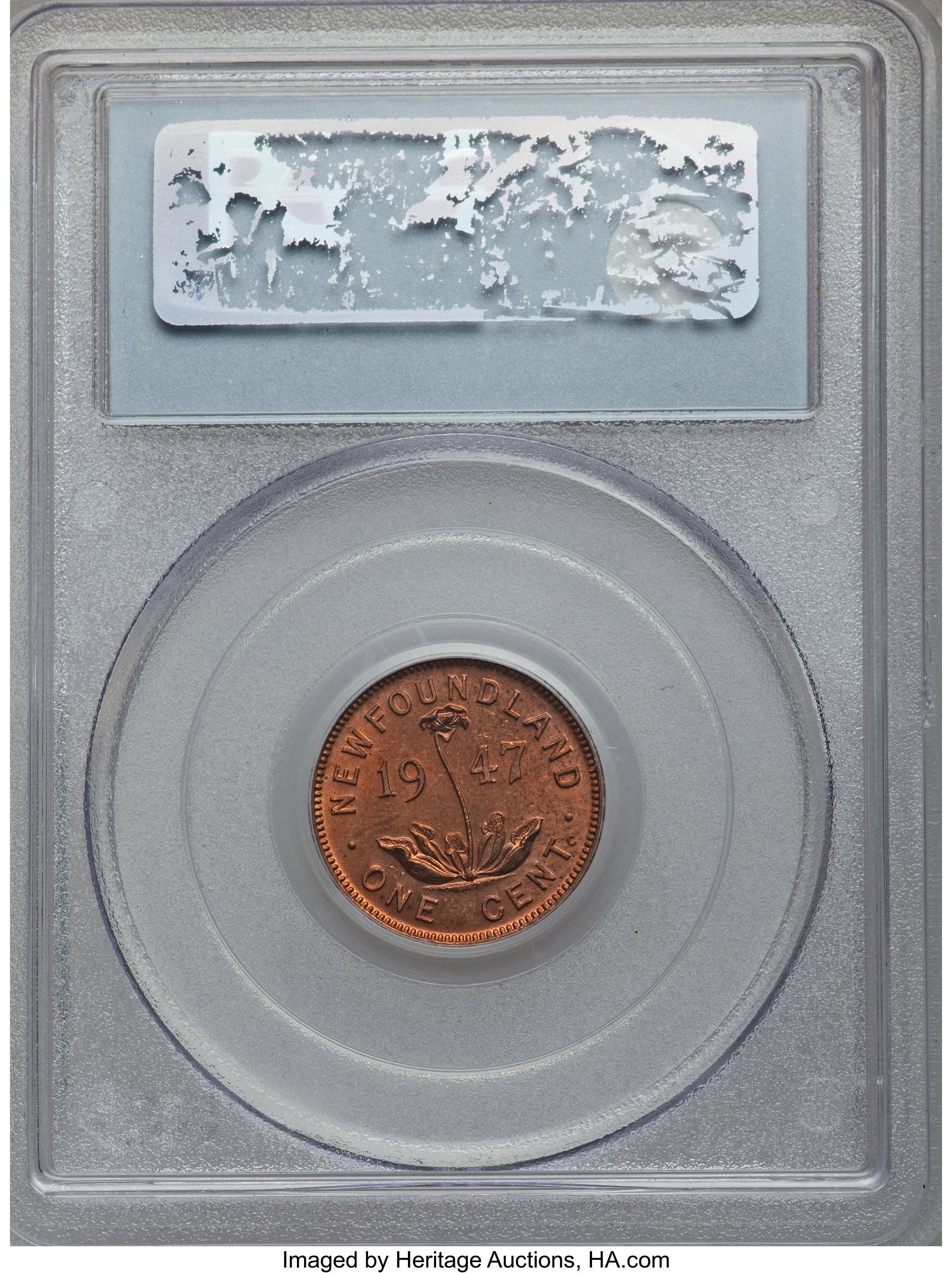 image for: Newfoundland. George VI Cent 1947-C MS62 Red and Brown PCGS
