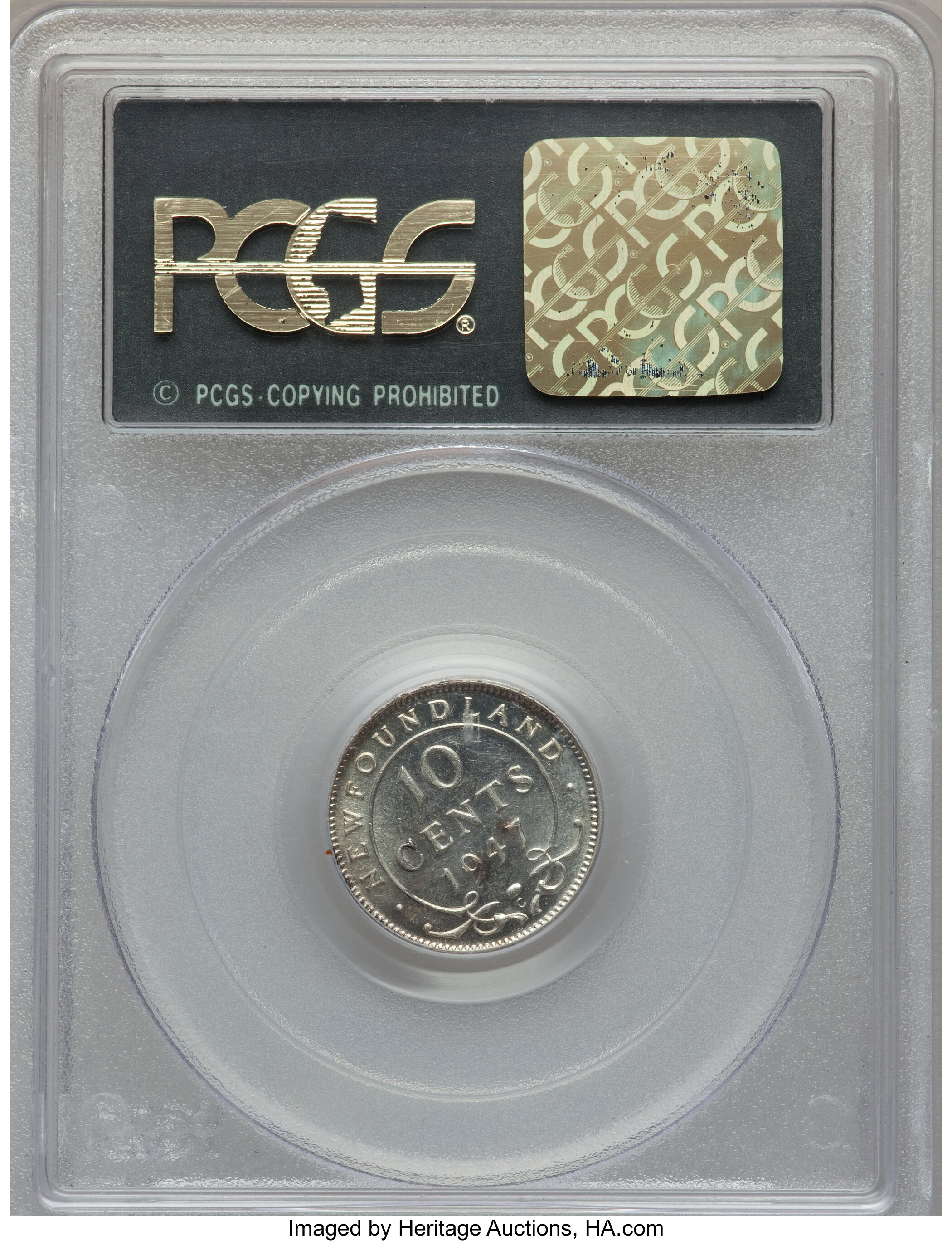 image for: Newfoundland. George VI 10 Cents 1947-C MS62 PCGS