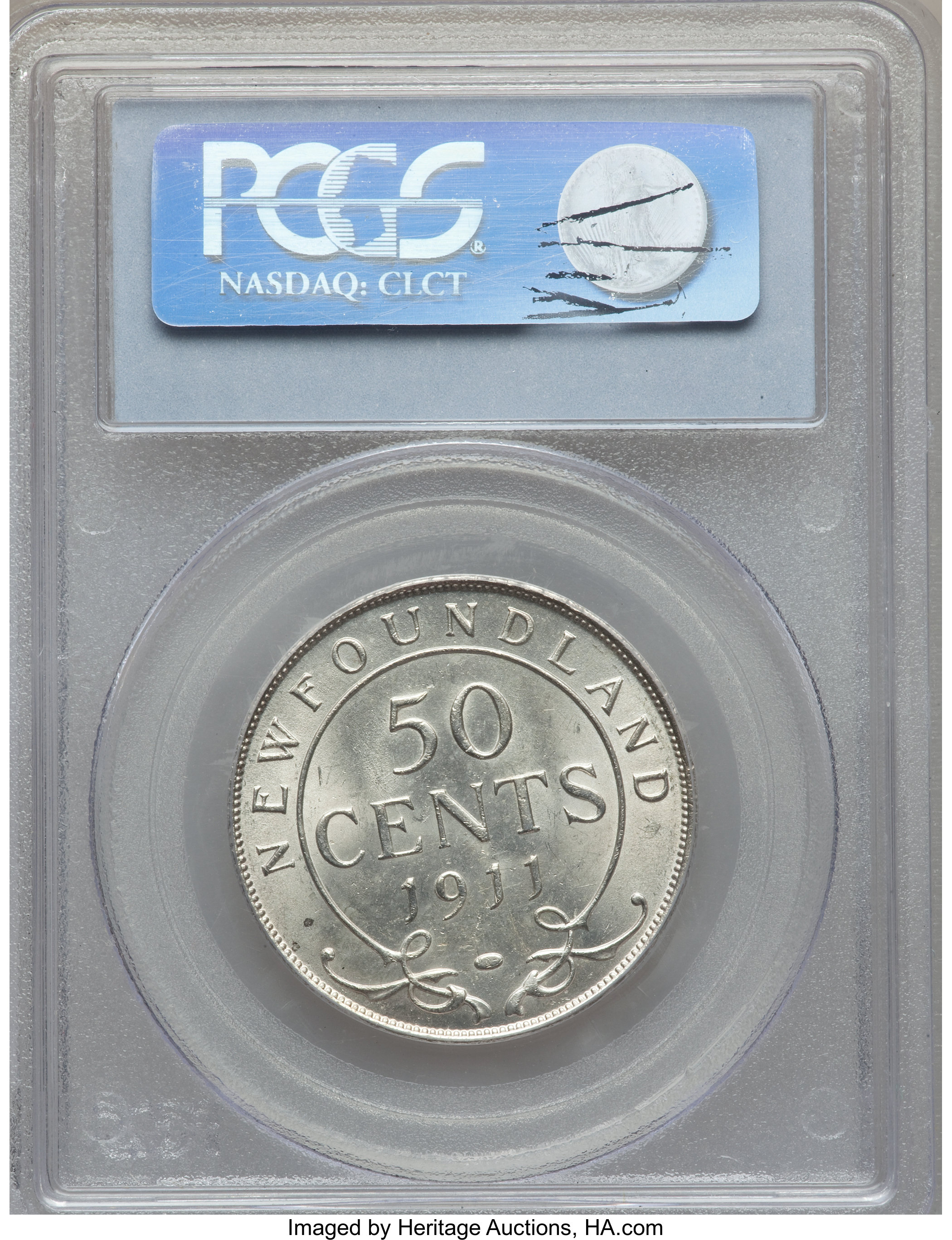 image for: Newfoundland. George V 50 Cents 1911 MS63 PCGS