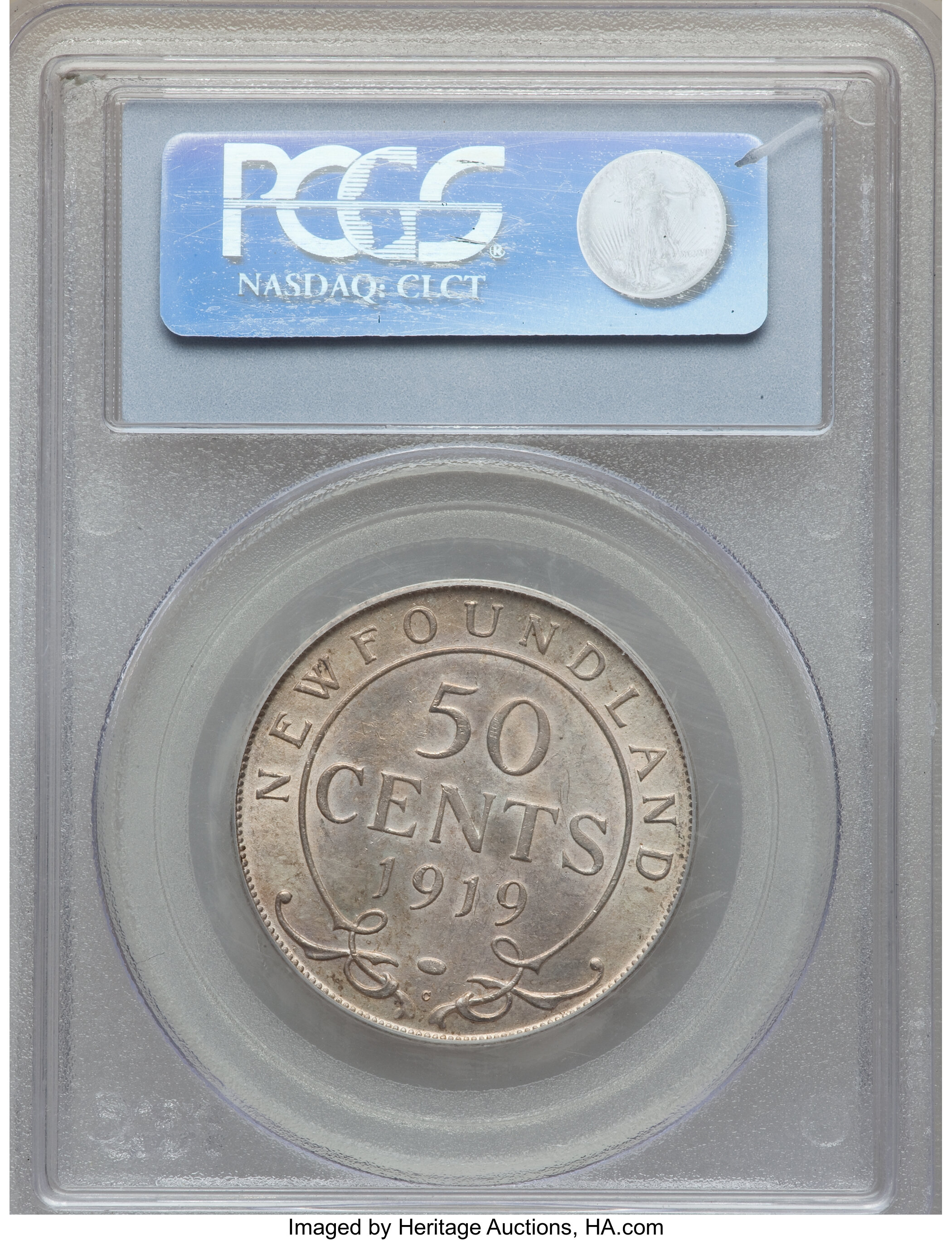 image for: Newfoundland. George V 50 Cents 1919-C MS64 PCGS