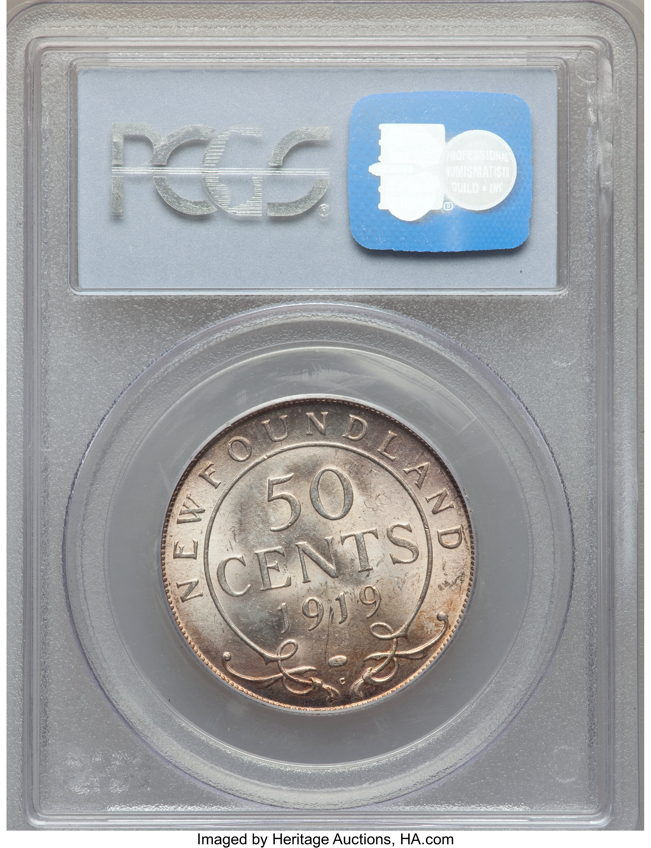 image for: Newfoundland. George V 50 Cents 1919-C MS63 PCGS