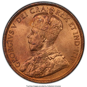 image for: Newfoundland. George V Cent 1913 MS65 Red PCGS