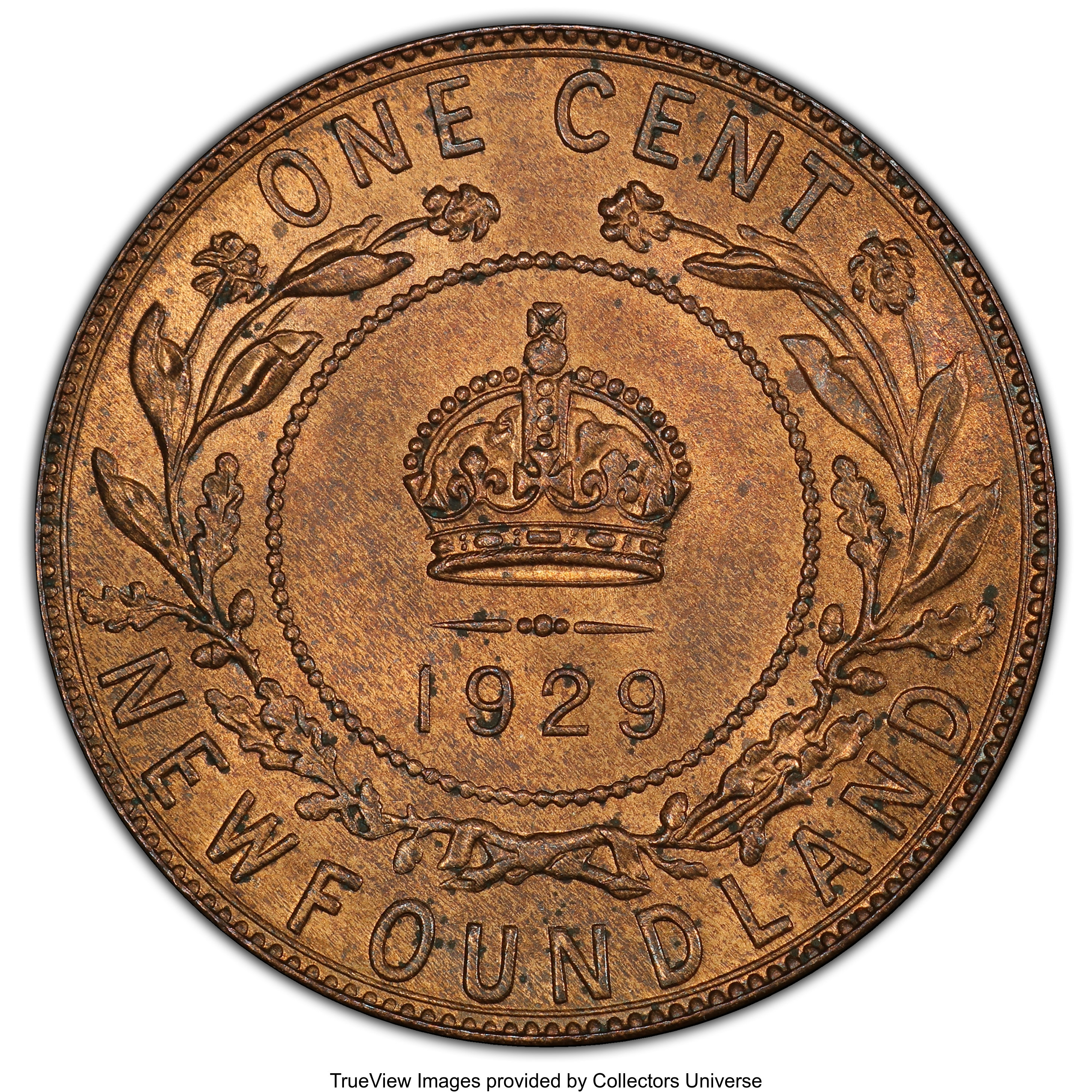 image for: Newfoundland. George V Cent 1929 MS65 Red and Brown PCGS