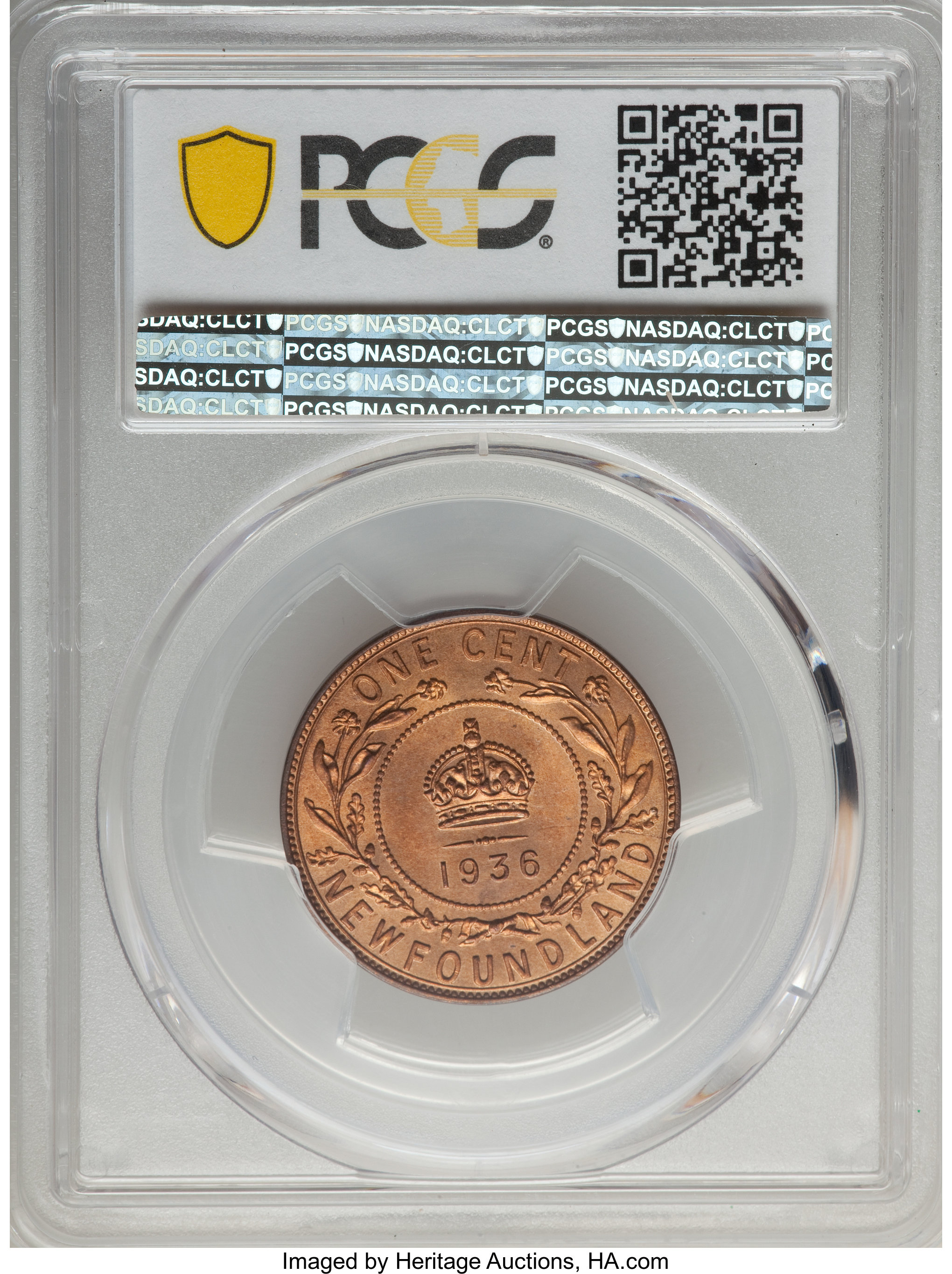 image for: Newfoundland. George V Cent 1936 MS66 Red PCGS