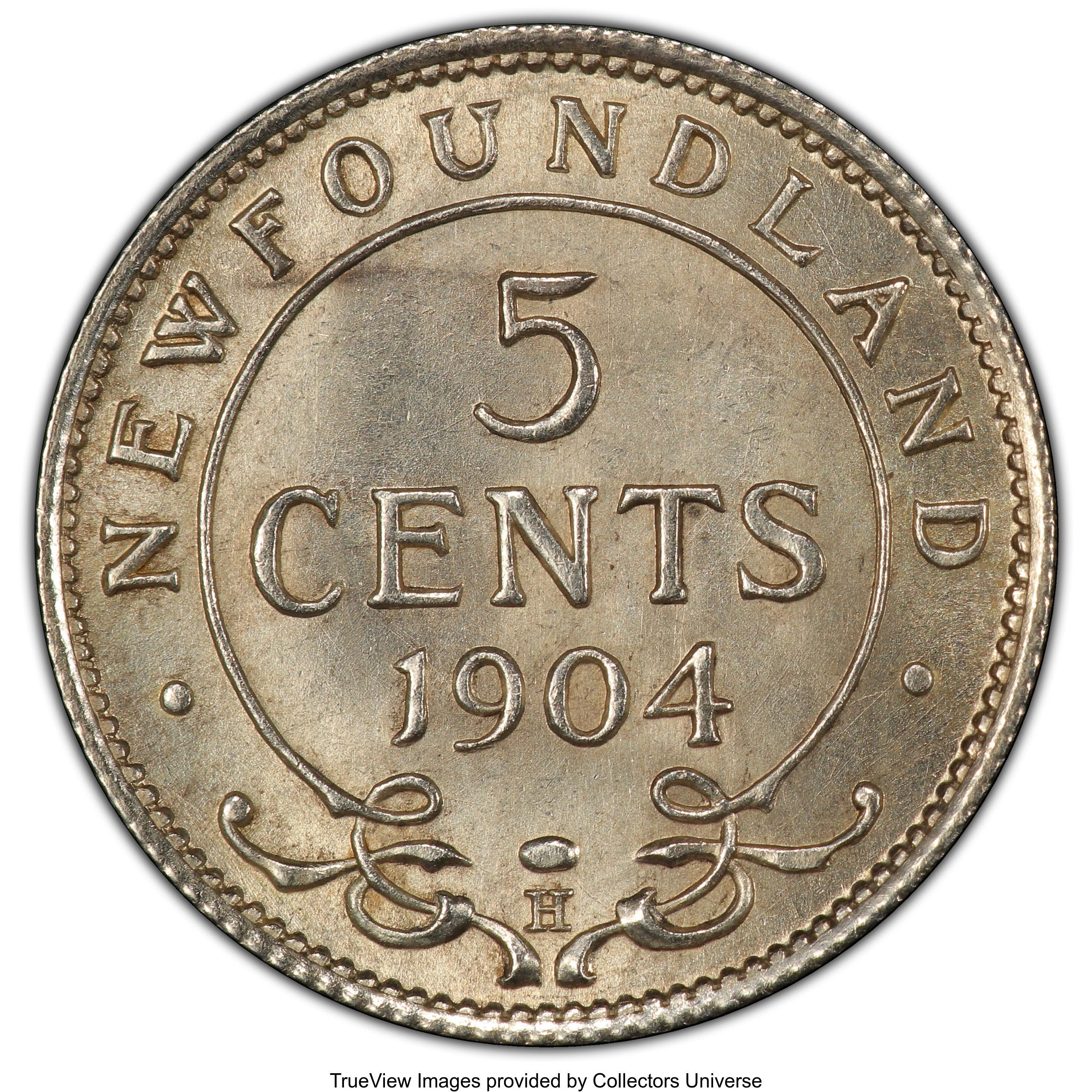 image for: Newfoundland. Edward VII 5 Cents 1904-H MS65 PCGS