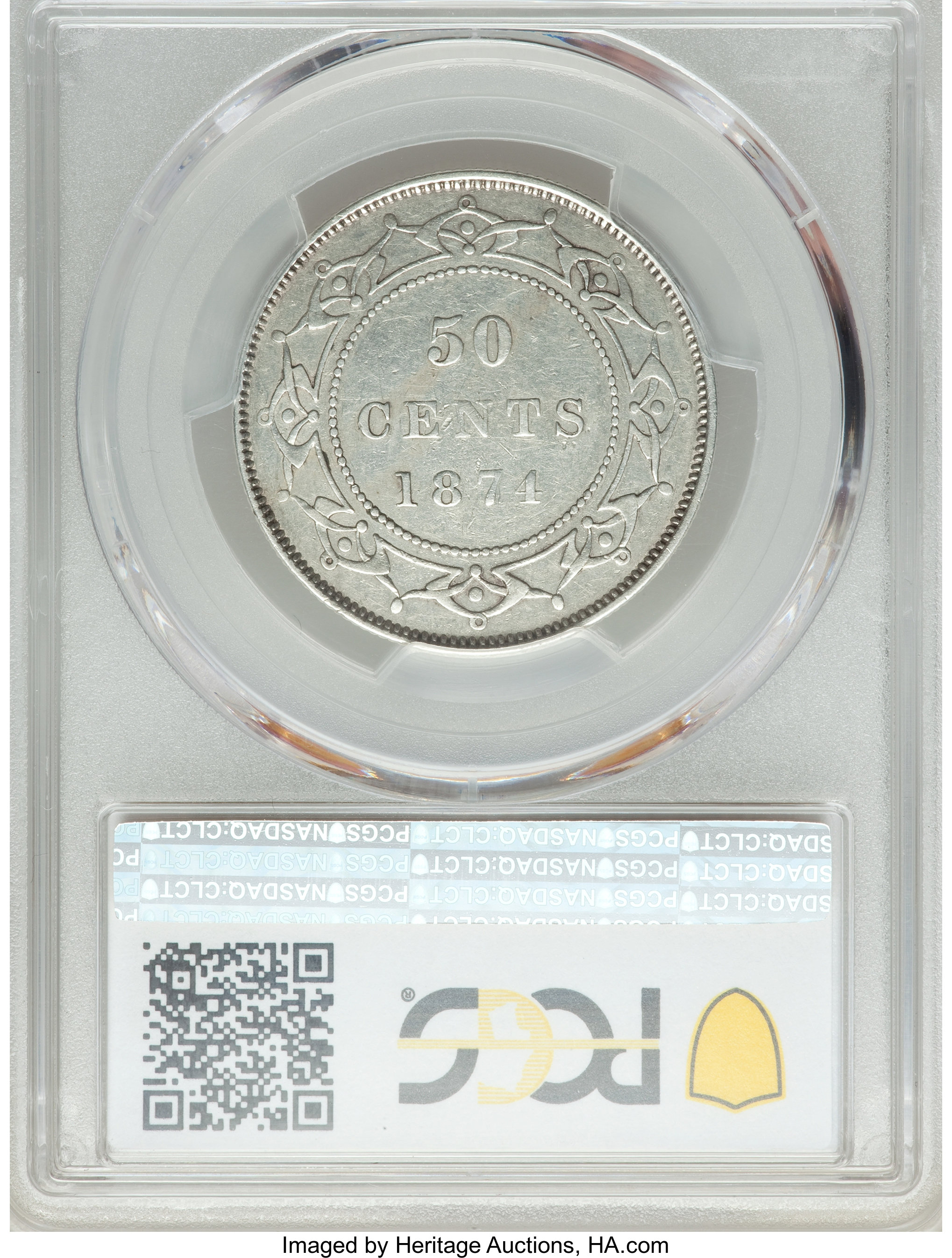 image for: Newfoundland. Victoria 50 Cents 1874 XF40 PCGS