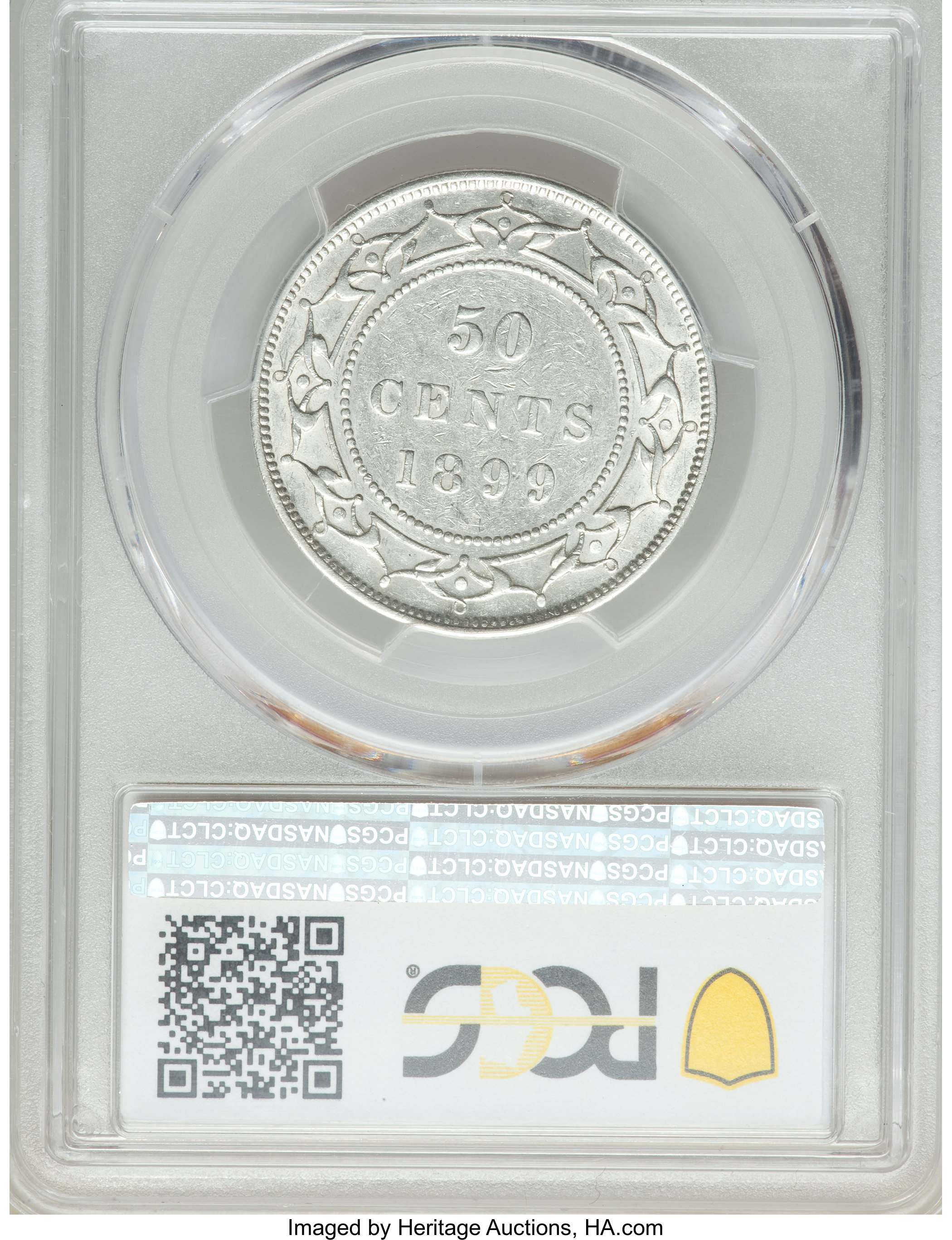 image for: Newfoundland. Victoria "Narrow 9" 50 Cents 1899 AU50 PCGS