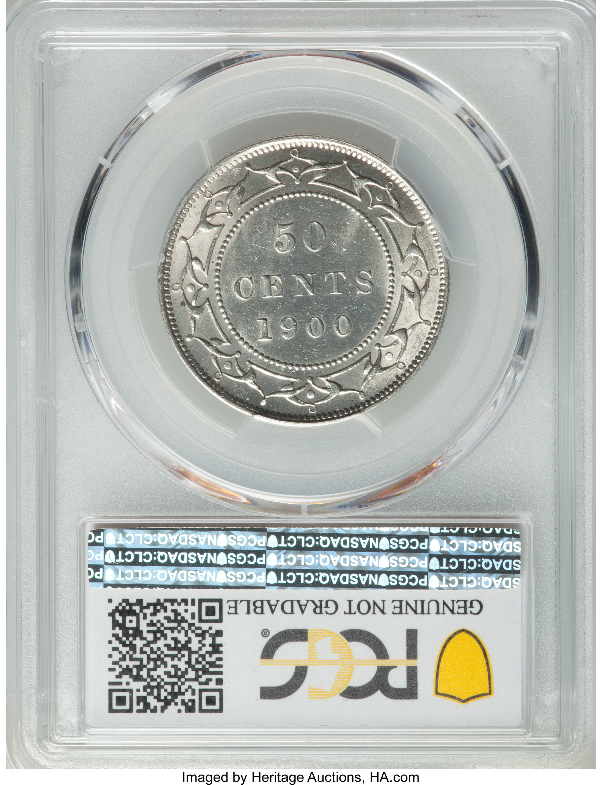 image for: Newfoundland. Victoria 50 Cents 1900 AU Details (Cleaned) PCGS