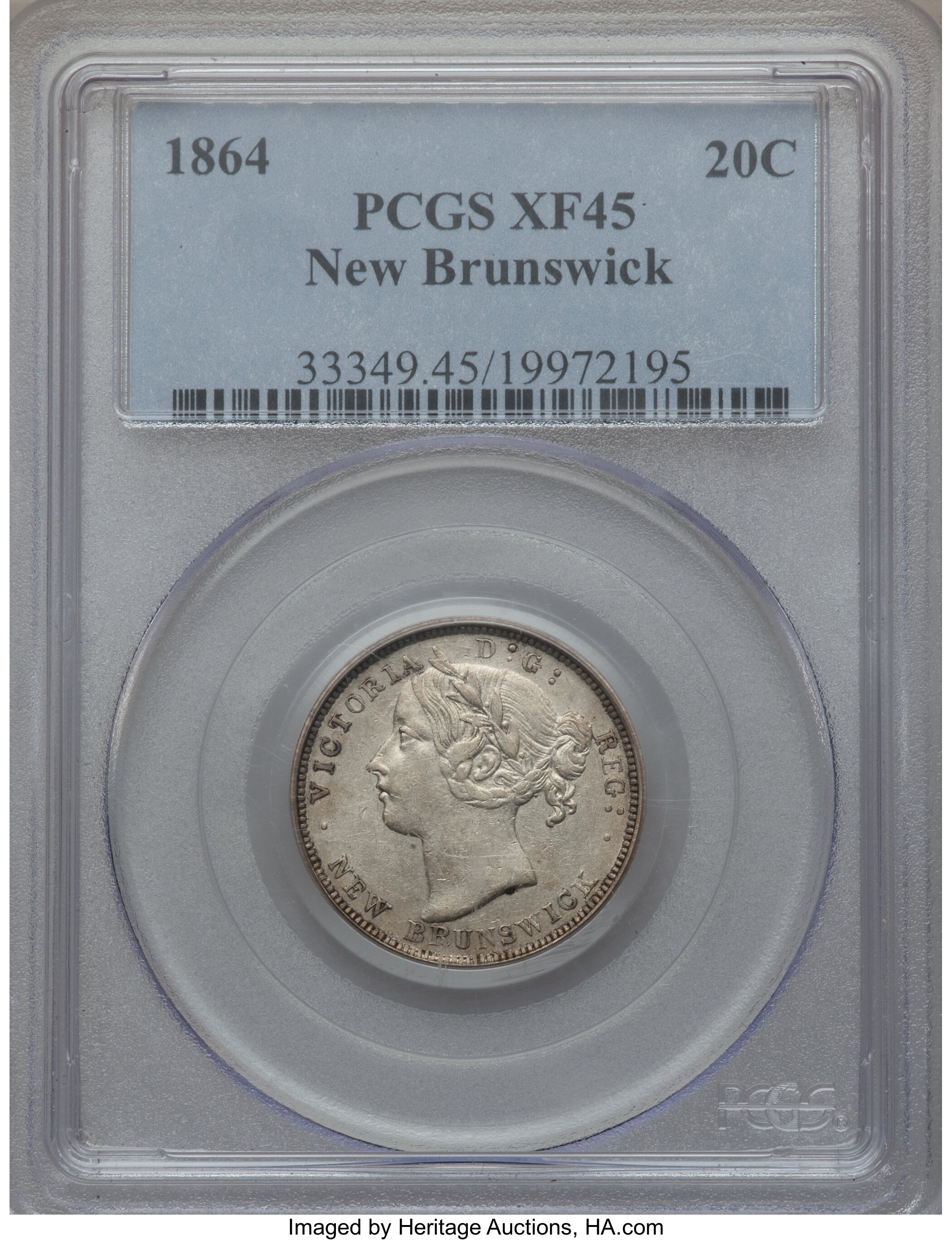 image for: New Brunswick. Victoria 20 Cents 1864