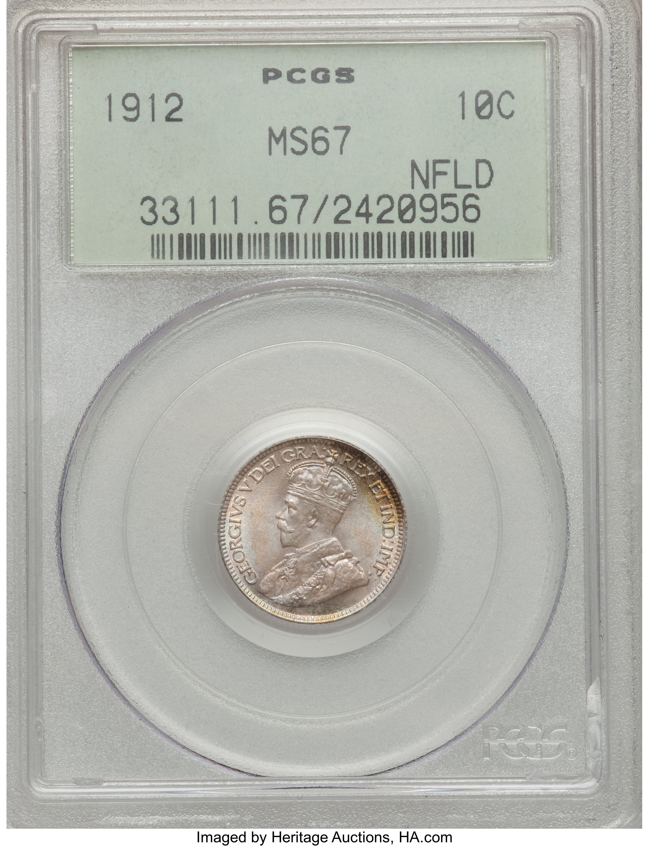 image for: Newfoundland. George V 10 Cents 1912