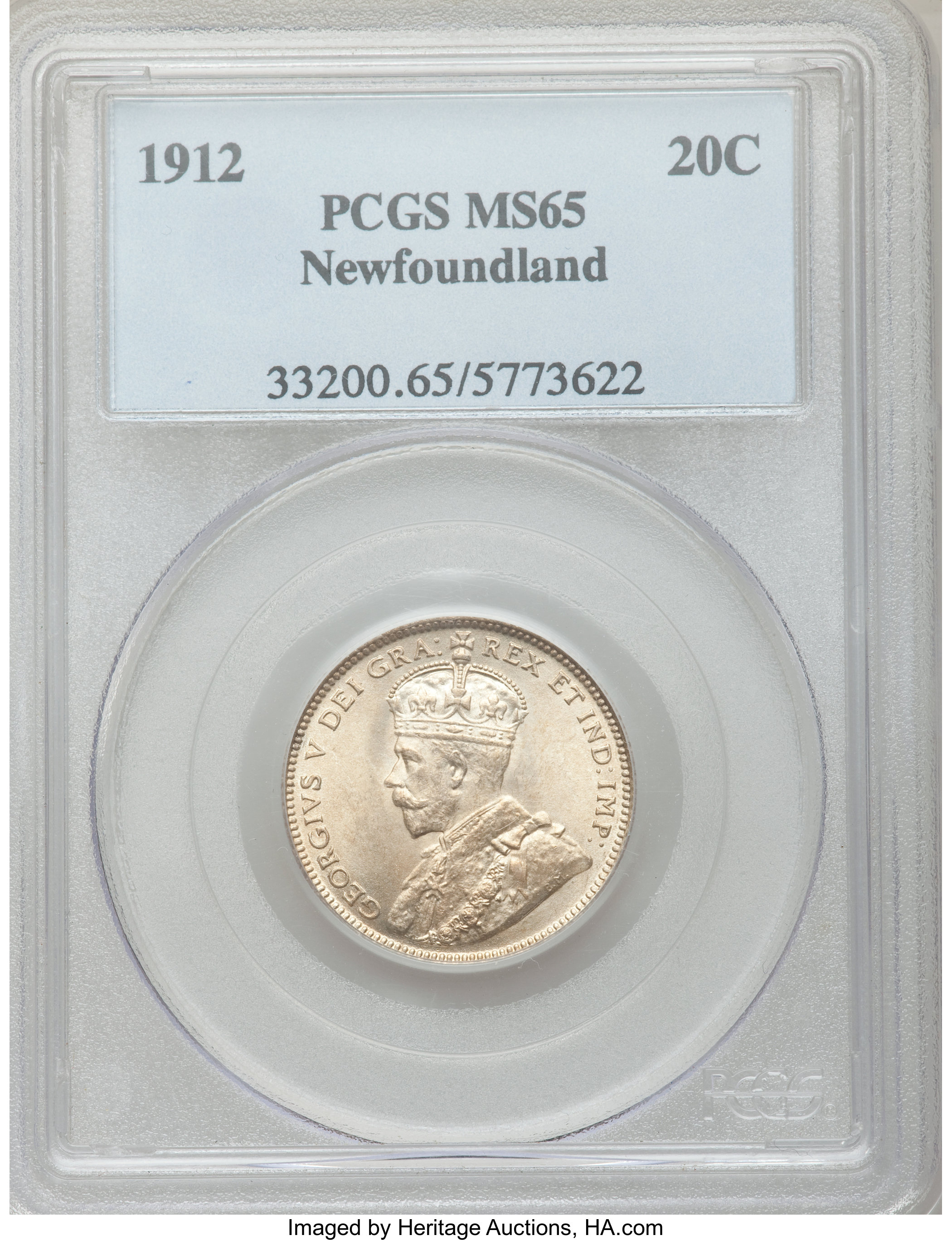 image for: Newfoundland. George V 20 Cents 1912