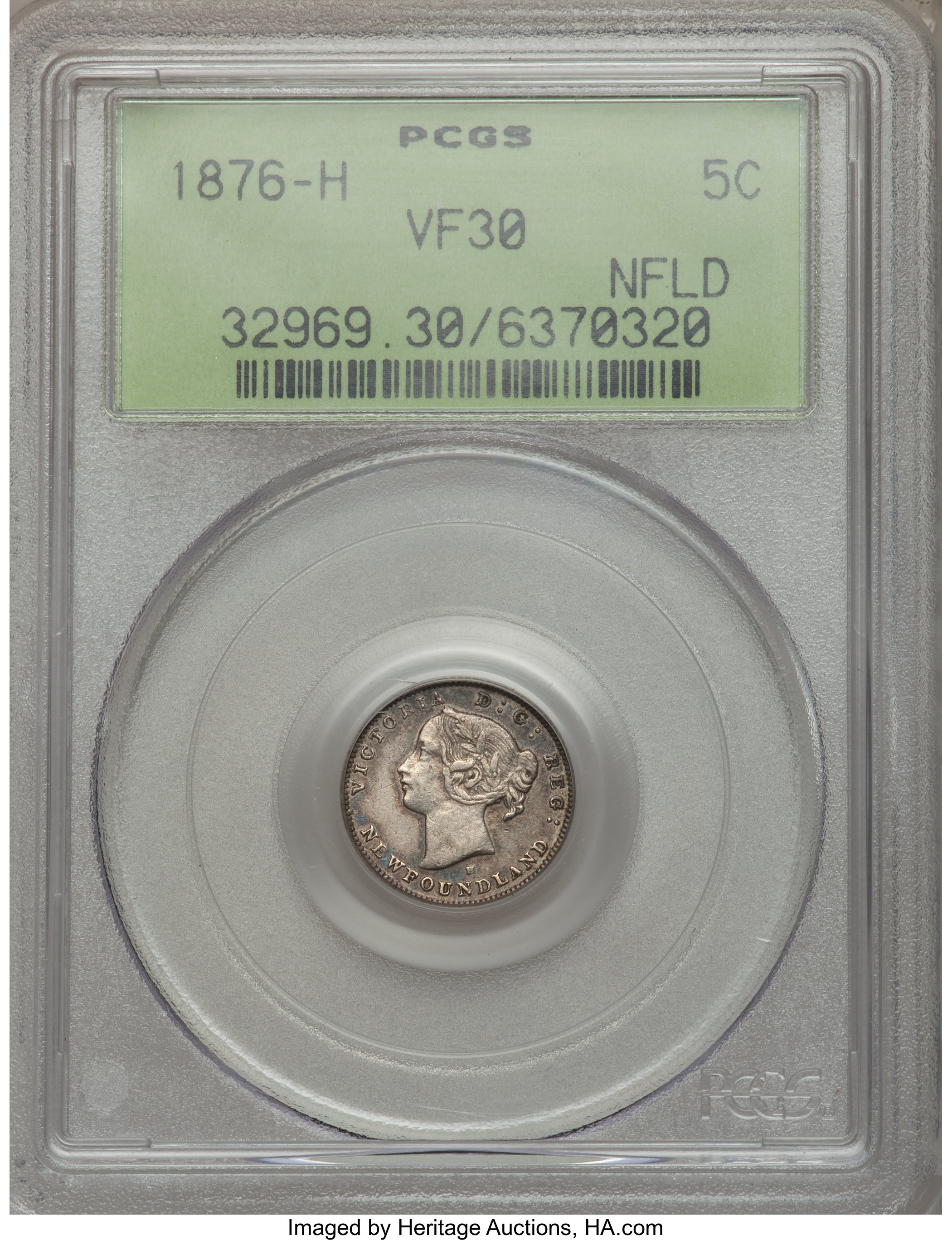image for: Newfoundland. Victoria 5 Cents 1876-H VF30 PCGS