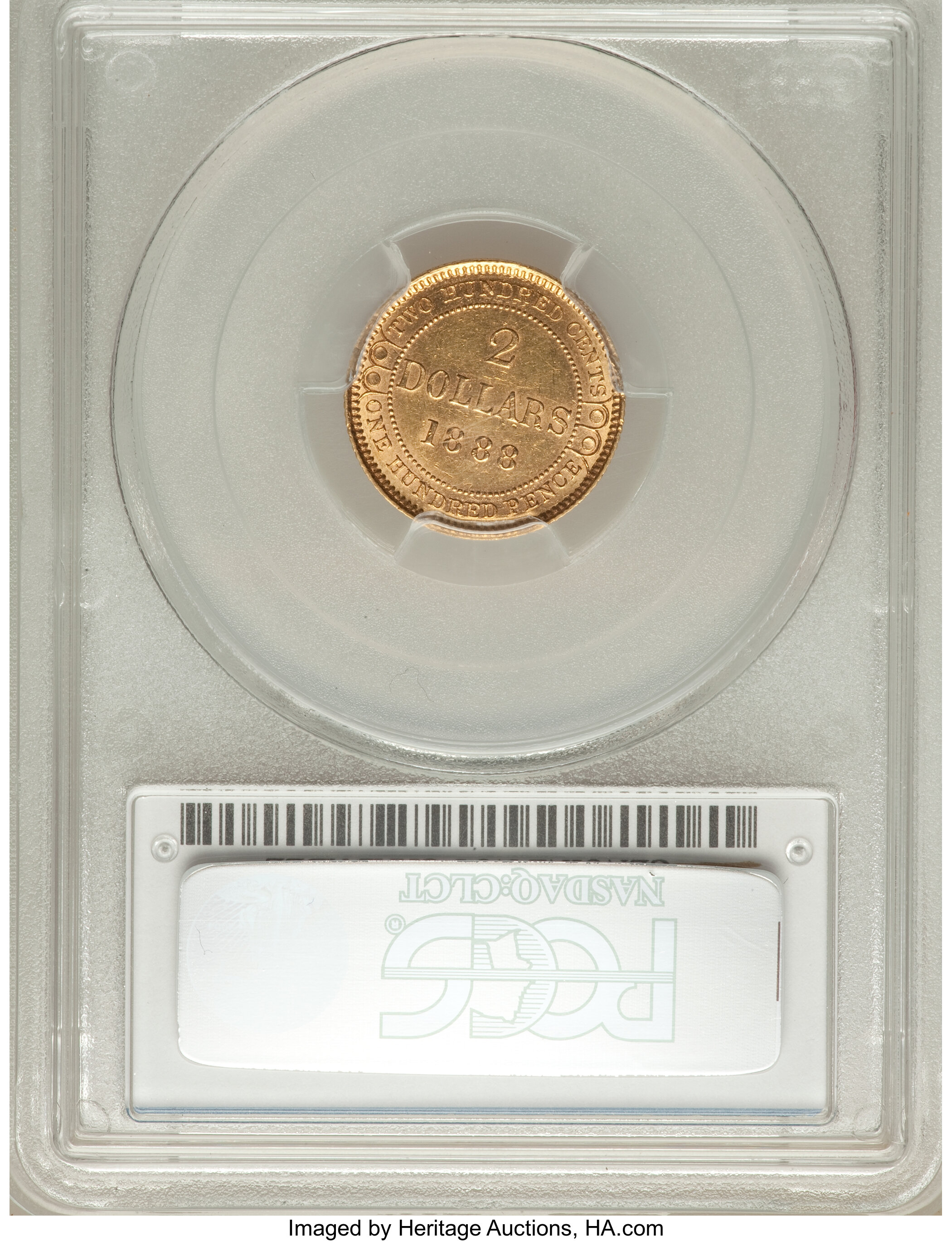 image for: Newfoundland. Victoria gold 2 Dollars 1888 AU Details (Cleaned) PCGS