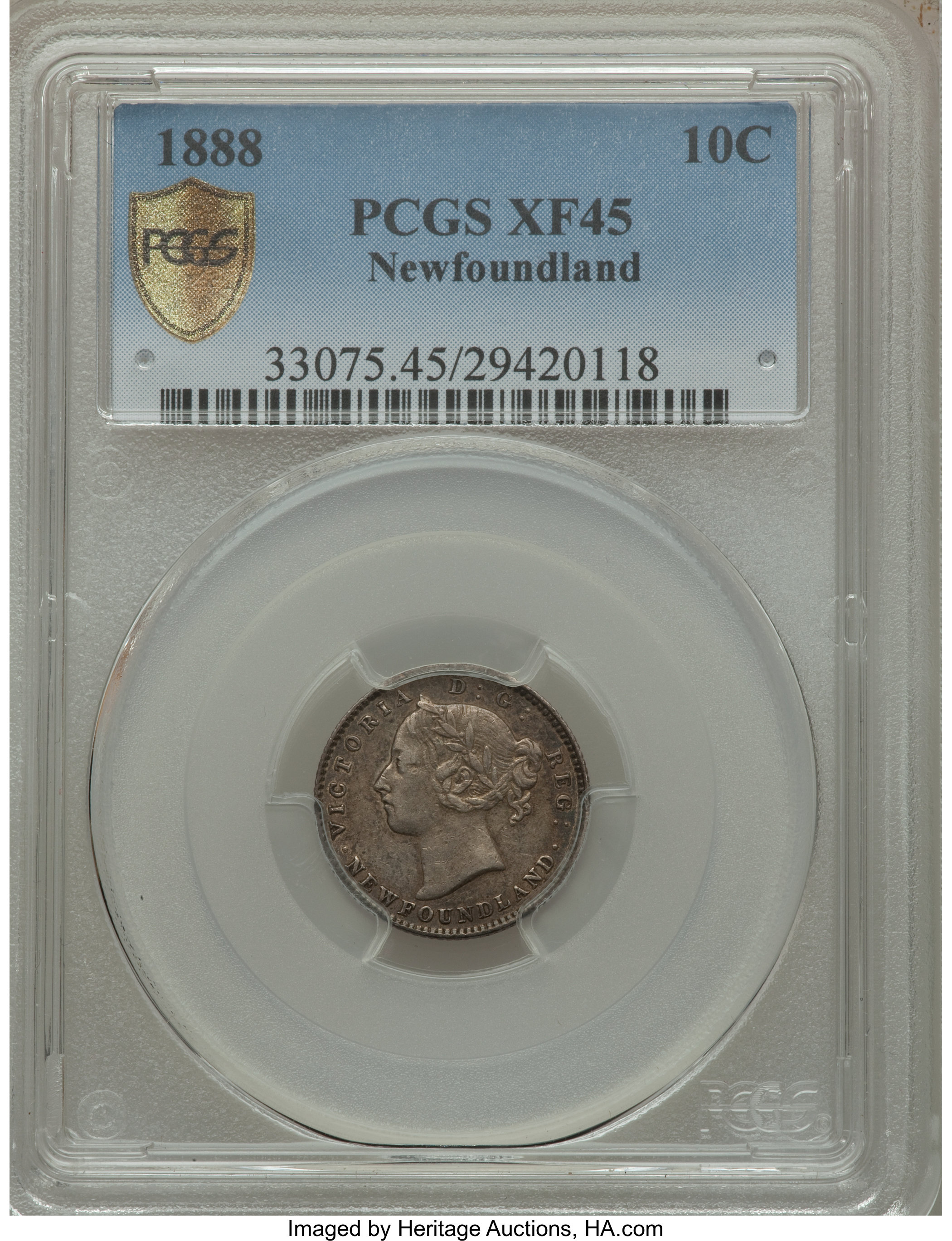 image for: Newfoundland. Victoria 10 Cents 1888 XF45 PCGS