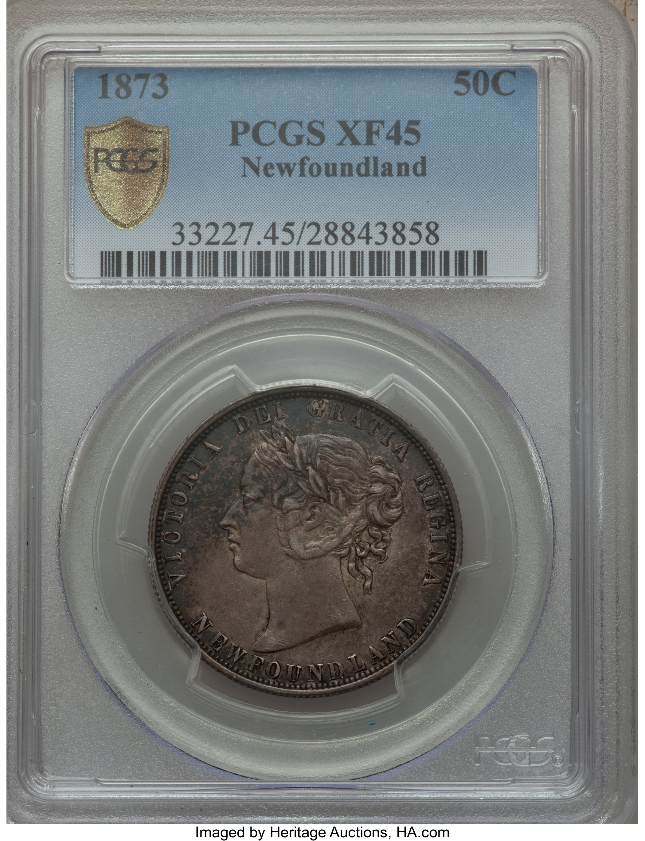 image for: Newfoundland. Victoria 50 Cents 1873 XF45 PCGS