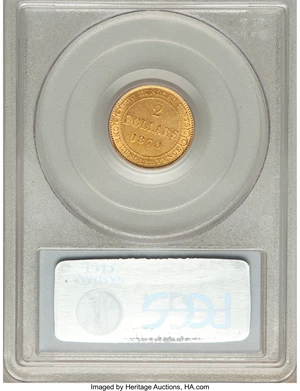 image for: Newfoundland. Victoria gold 2 Dollars 1870 AU55 PCGS