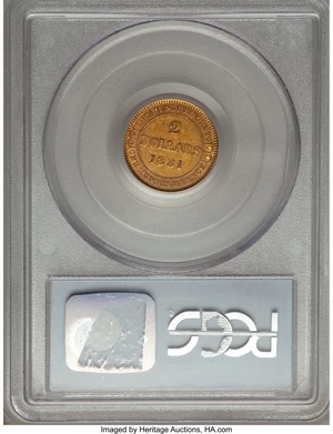 image for: Newfoundand. Victoria gold 2 Dollars 1881 AU50 PCGS