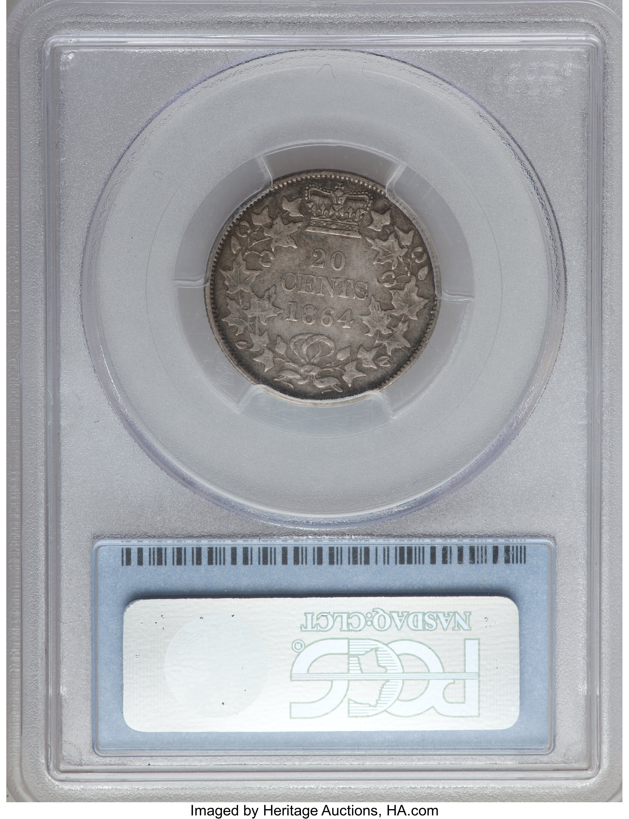 image for: New Brunswick. Victoria 20 Cents 1864 XF40 PCGS