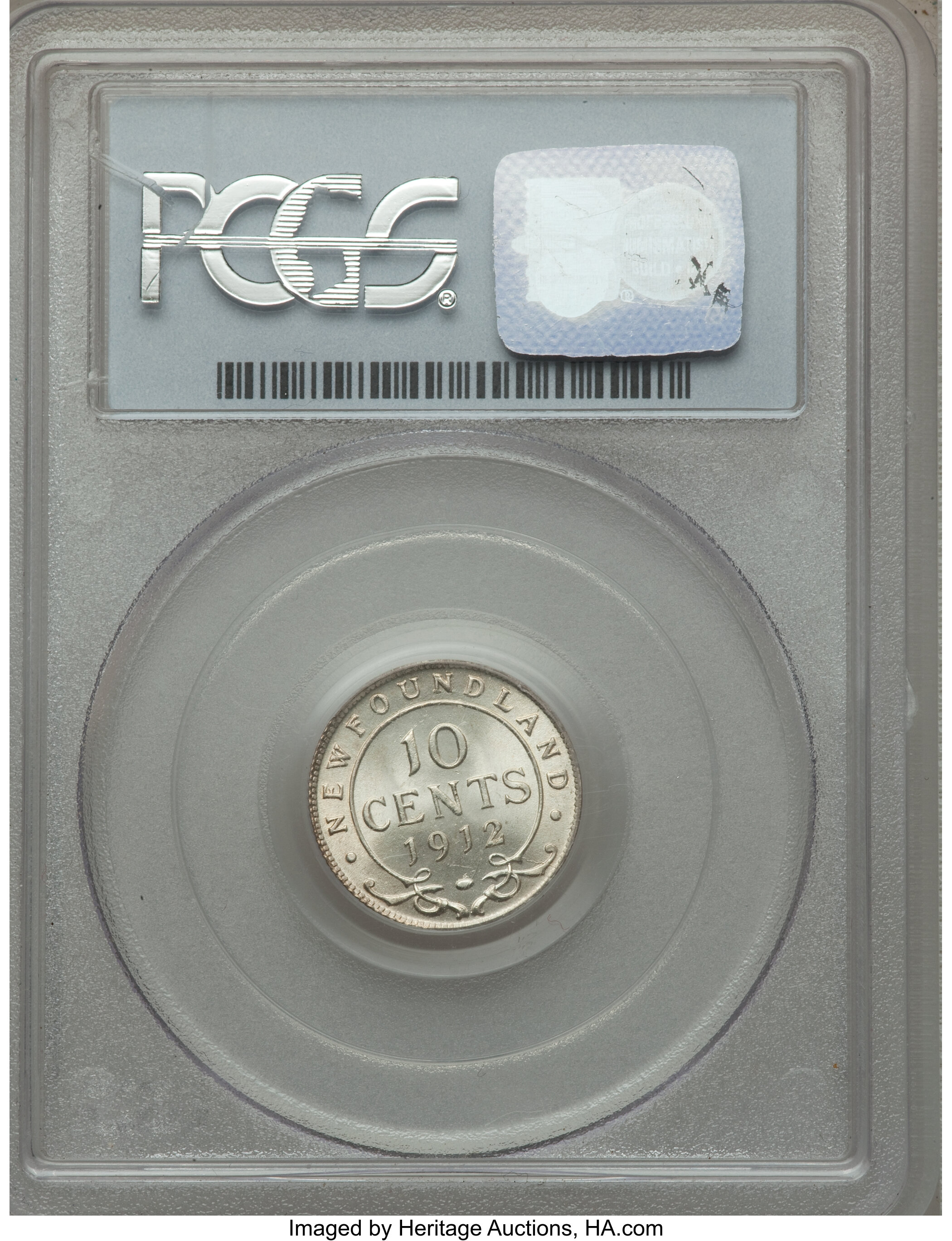 image for: Newfoundland. George V 10 Cents 1912 MS66 PCGS