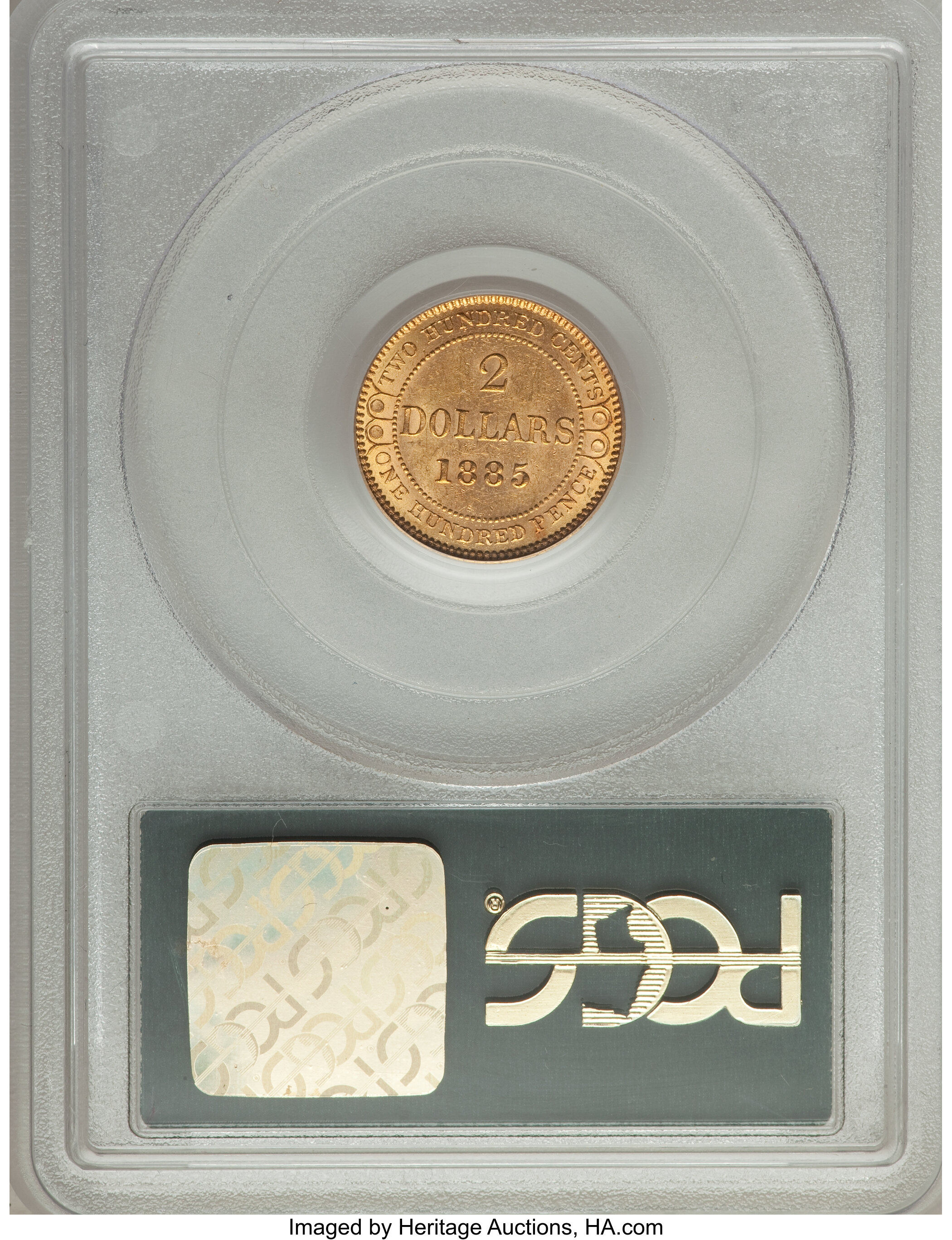 image for: Newfoundland. Victoria gold 2 Dollars 1885 AU55 PCGS
