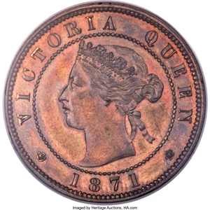 image for: Prince Edward Island. Victoria Specimen 1 Cent 1871 SP64 Red and Brown PCGS