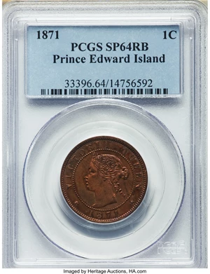 image for: Prince Edward Island. Victoria Specimen 1 Cent 1871 SP64 Red and Brown PCGS