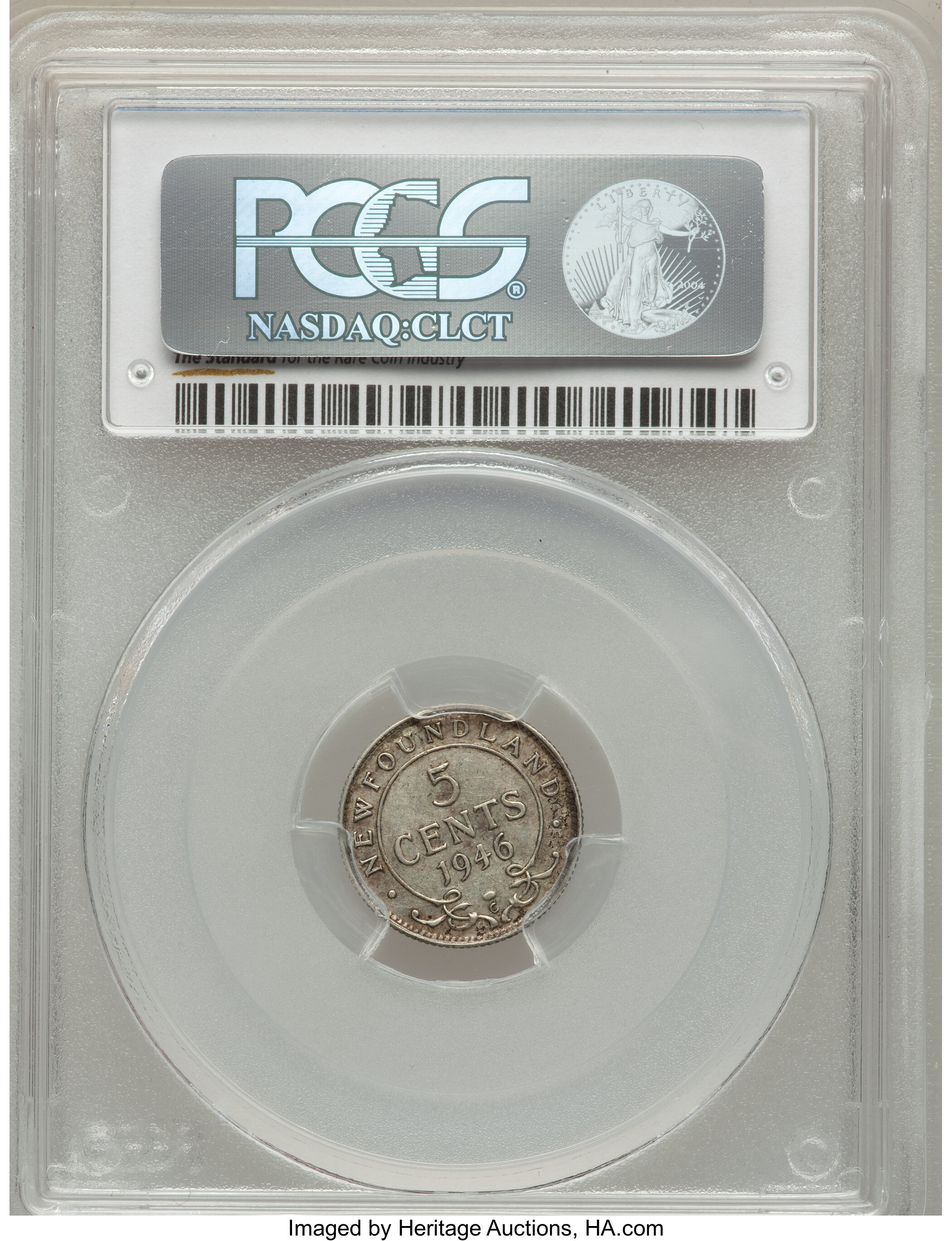 image for: Newfoundland. George VI 5 Cents 1946-C AU50 PCGS